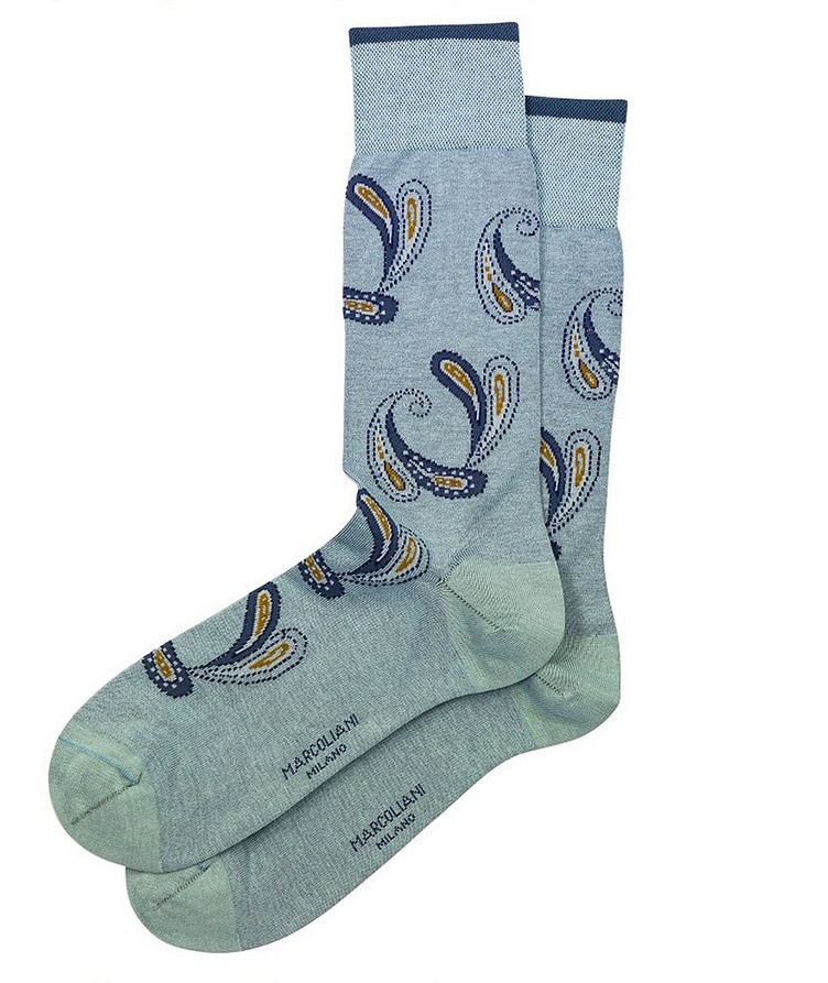 Paisley Printed Cotton-Blended Socks image 0