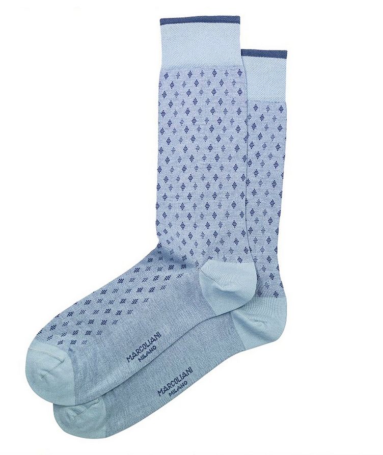 Argyle-Printed Cotton-Blend Socks image 0