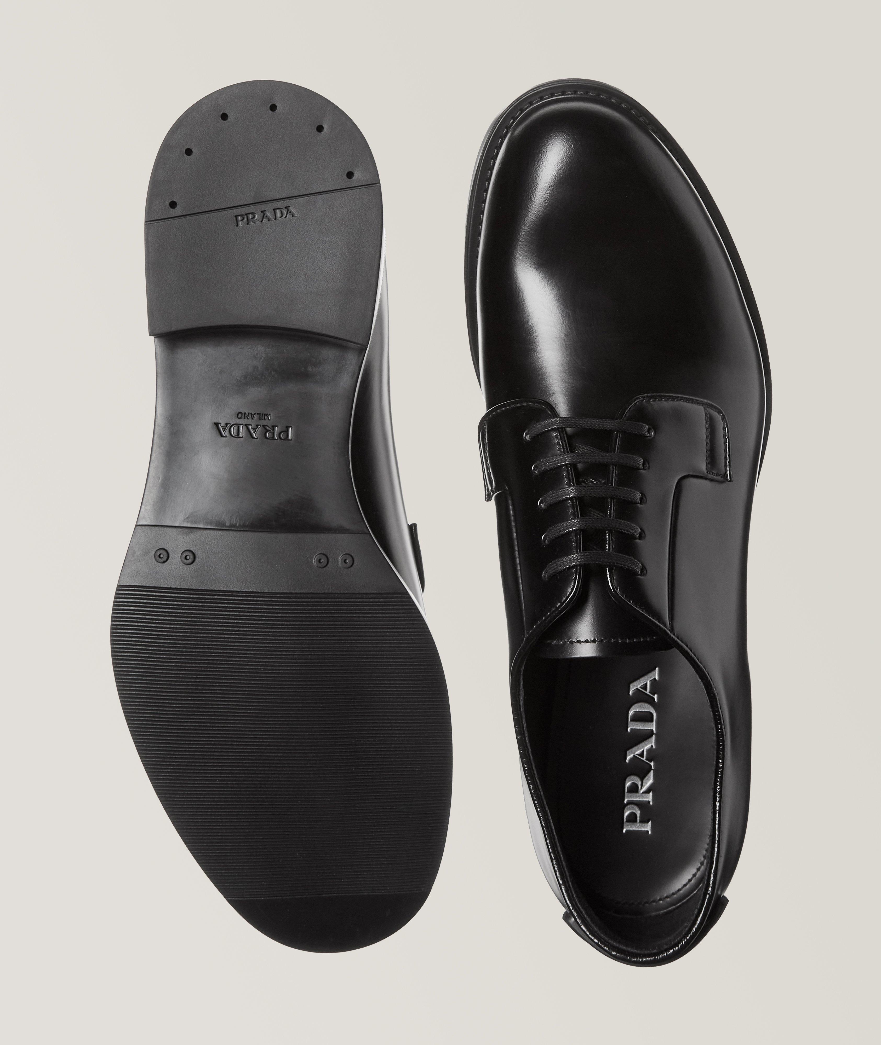 Prada leather hot sale derby shoes