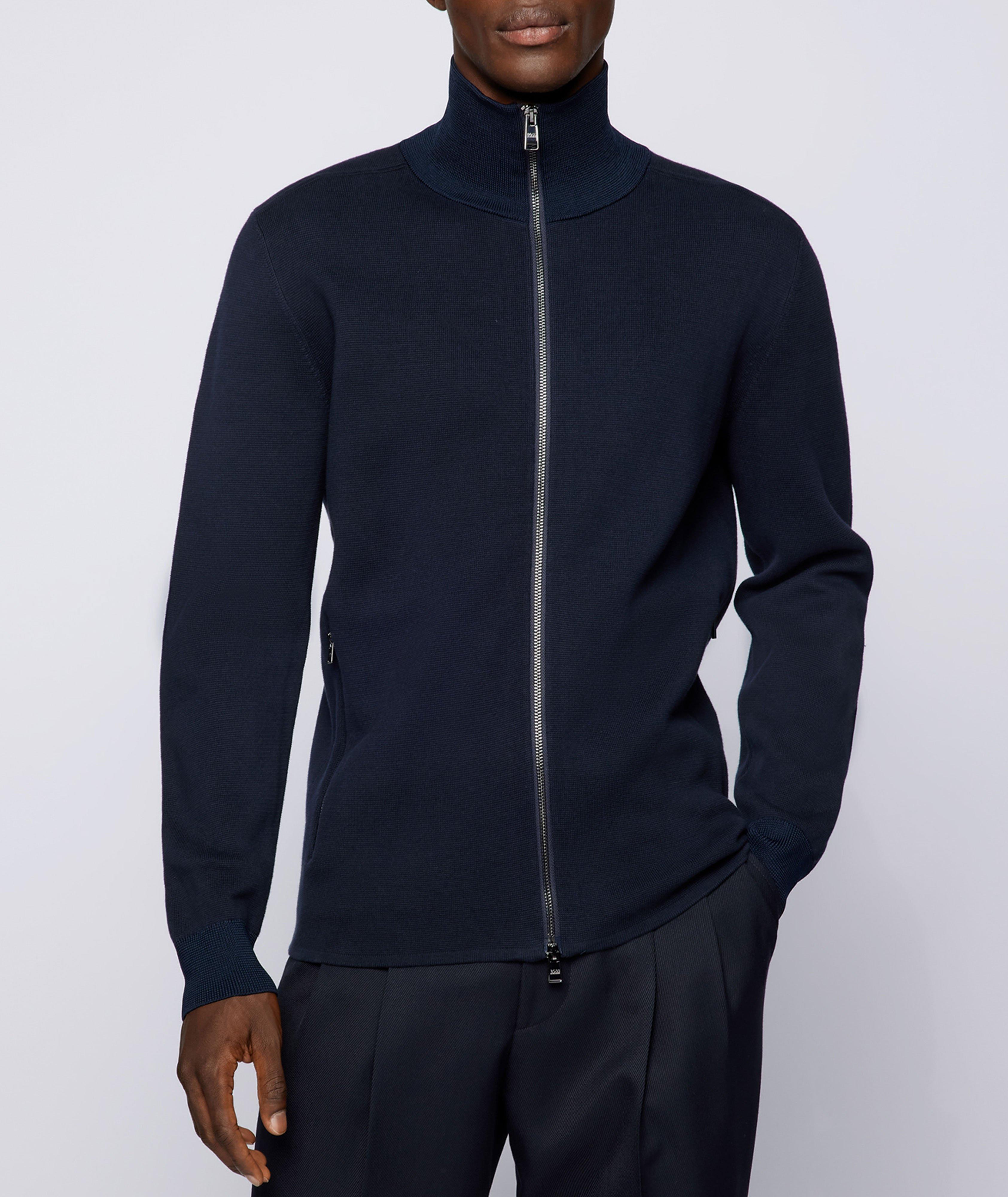 Zip-Up Knitted Cotton Jacket image 1