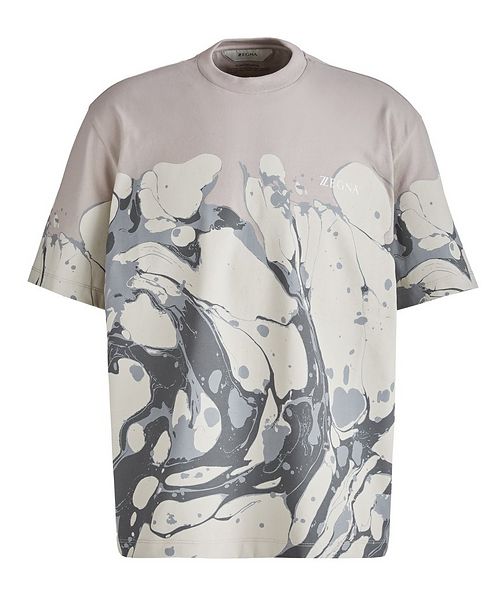 Z Zegna Swirl Printed Cotton T-shirt 