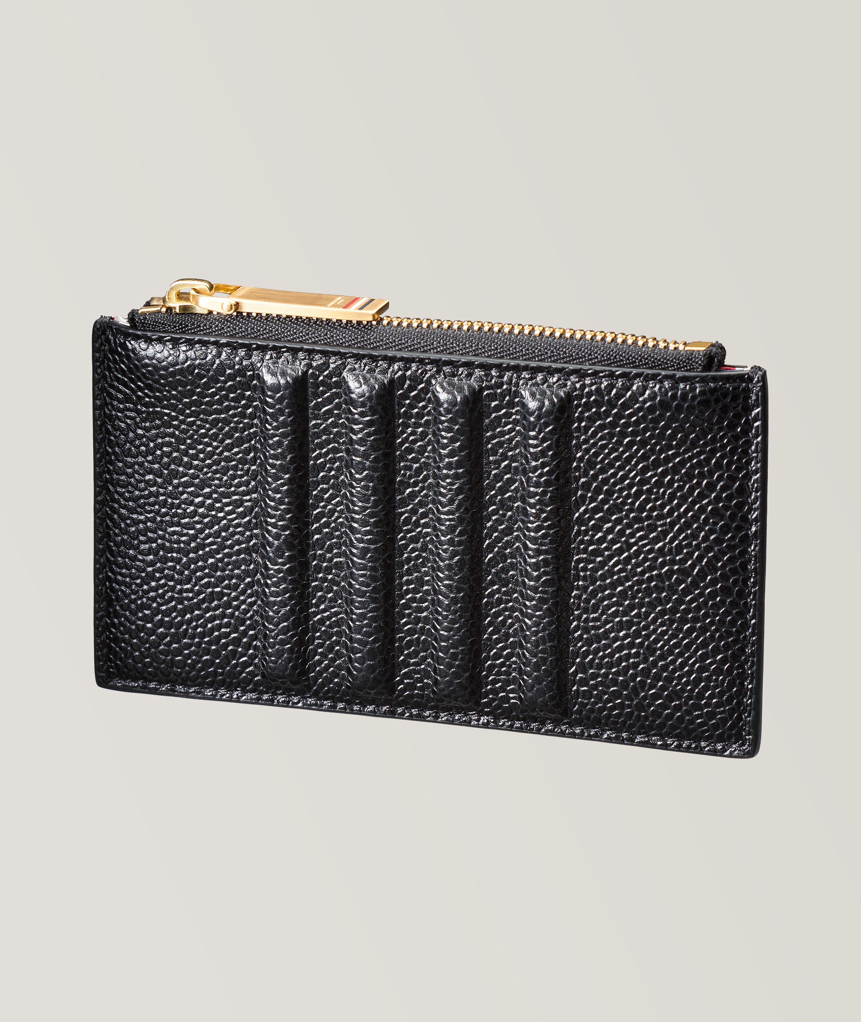 Calfskin Zip Debossed 4-Bar Cardholder image 1