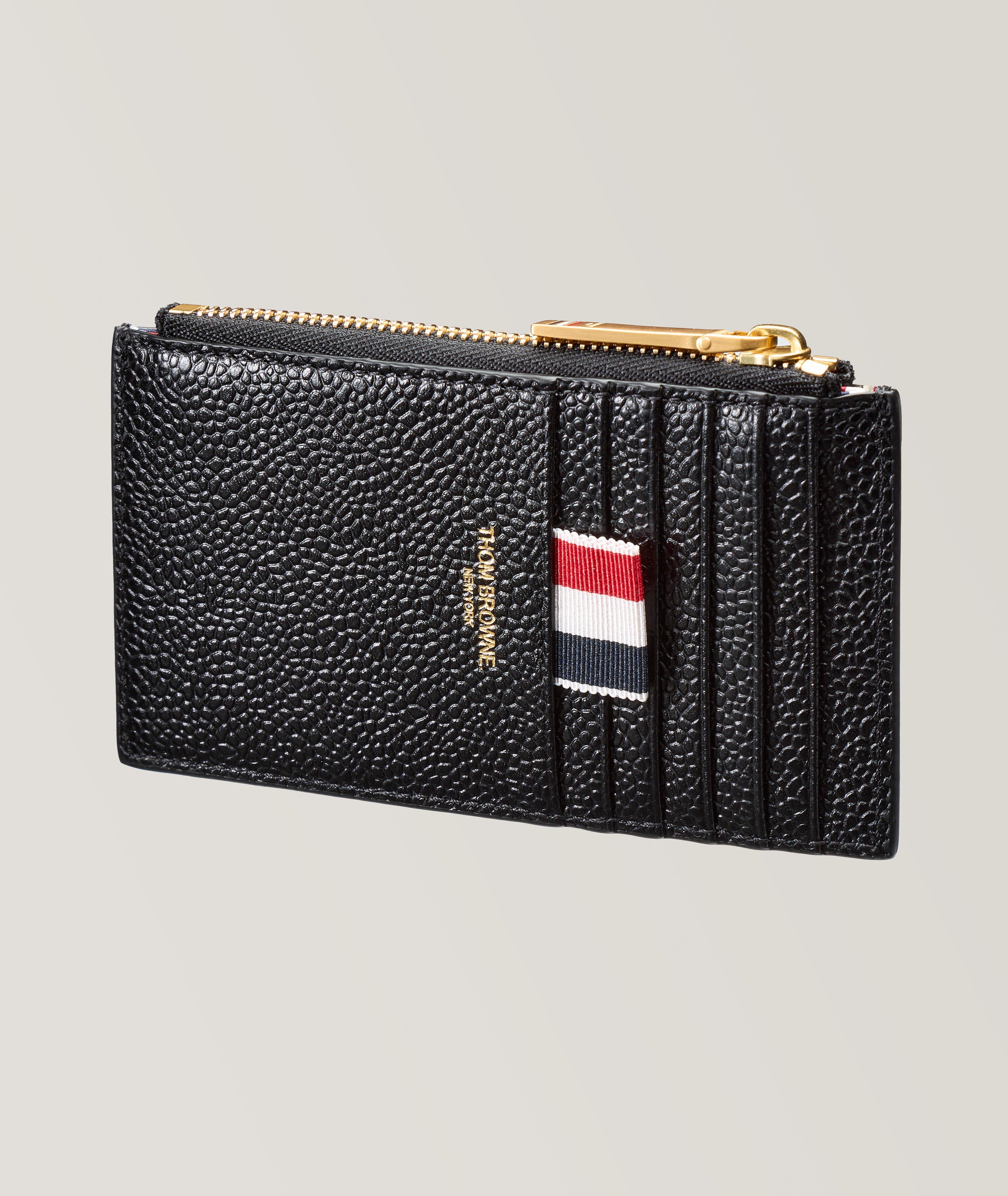 Calfskin Zip Debossed 4-Bar Cardholder image 0