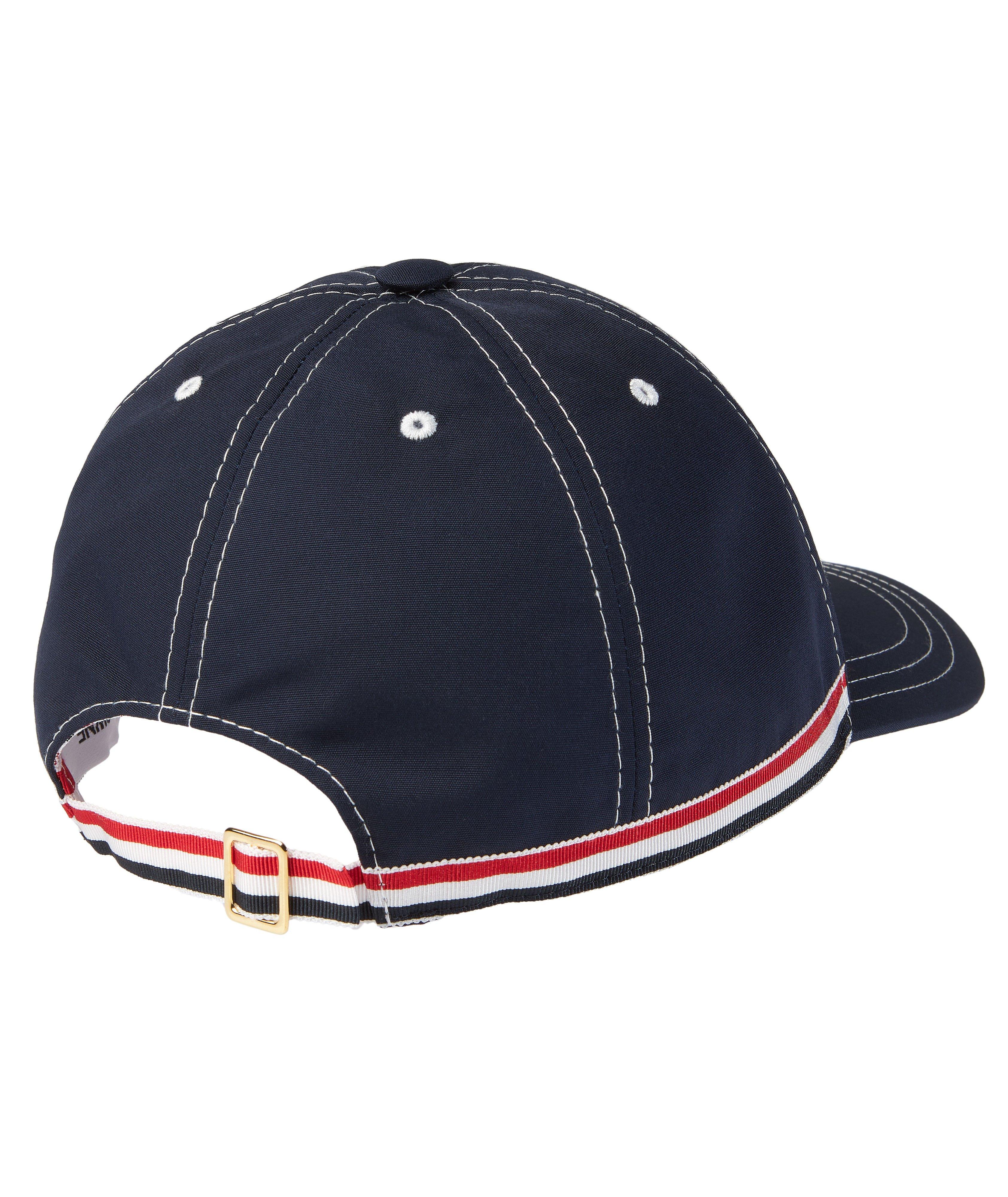 Striped Contrast Stitch Cotton Baseball Cap image 1