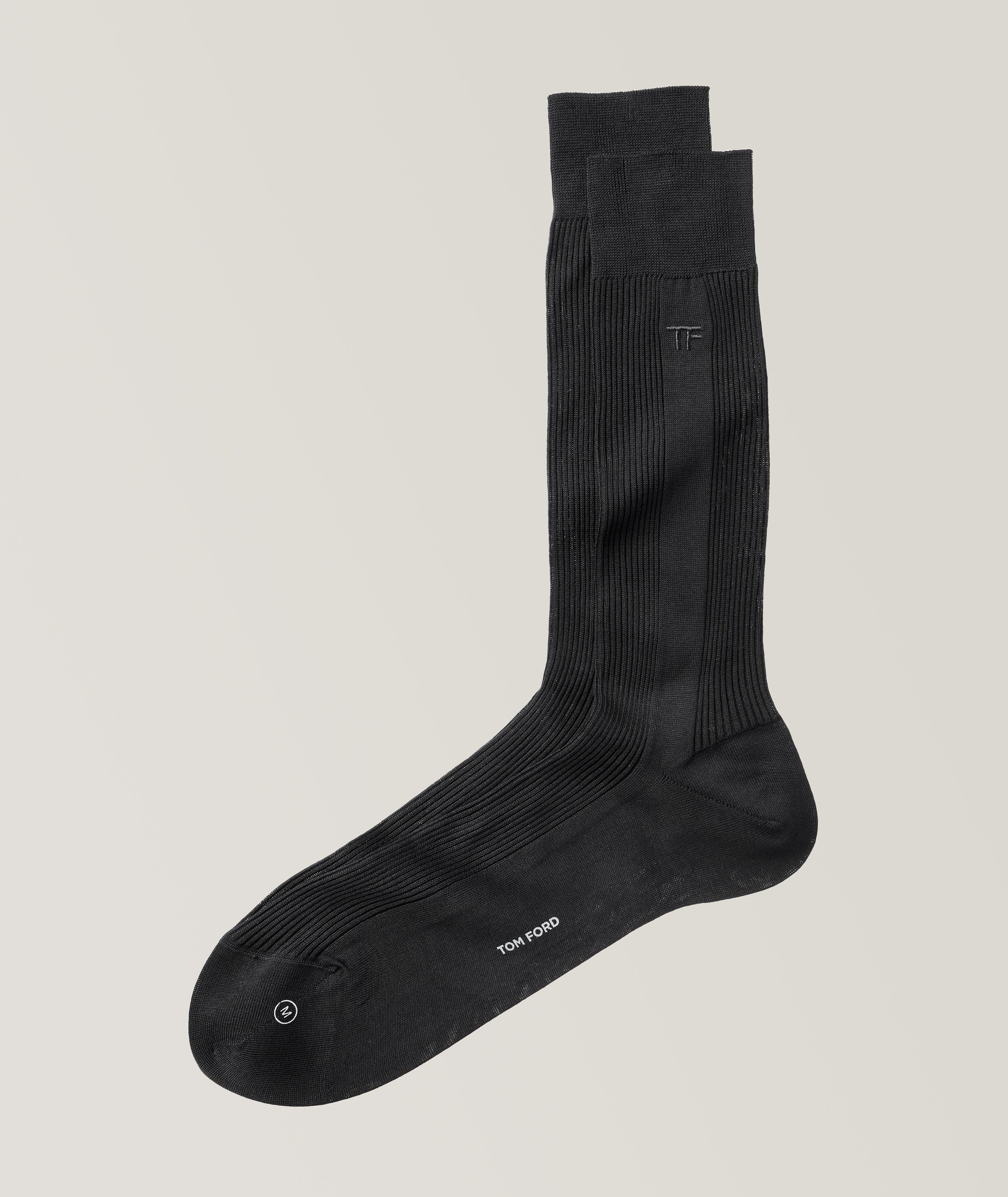 Ribbed High Dress Socks image 0