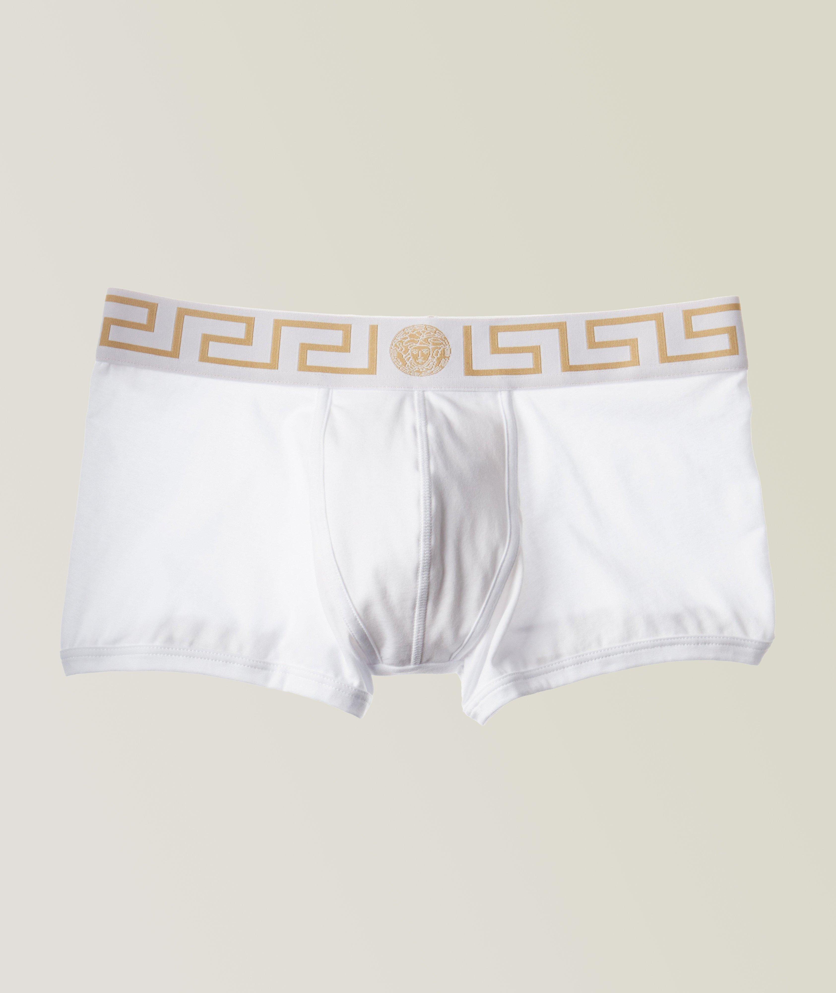 Versace Greca Border Stretch-Cotton Boxer Briefs, Underwear