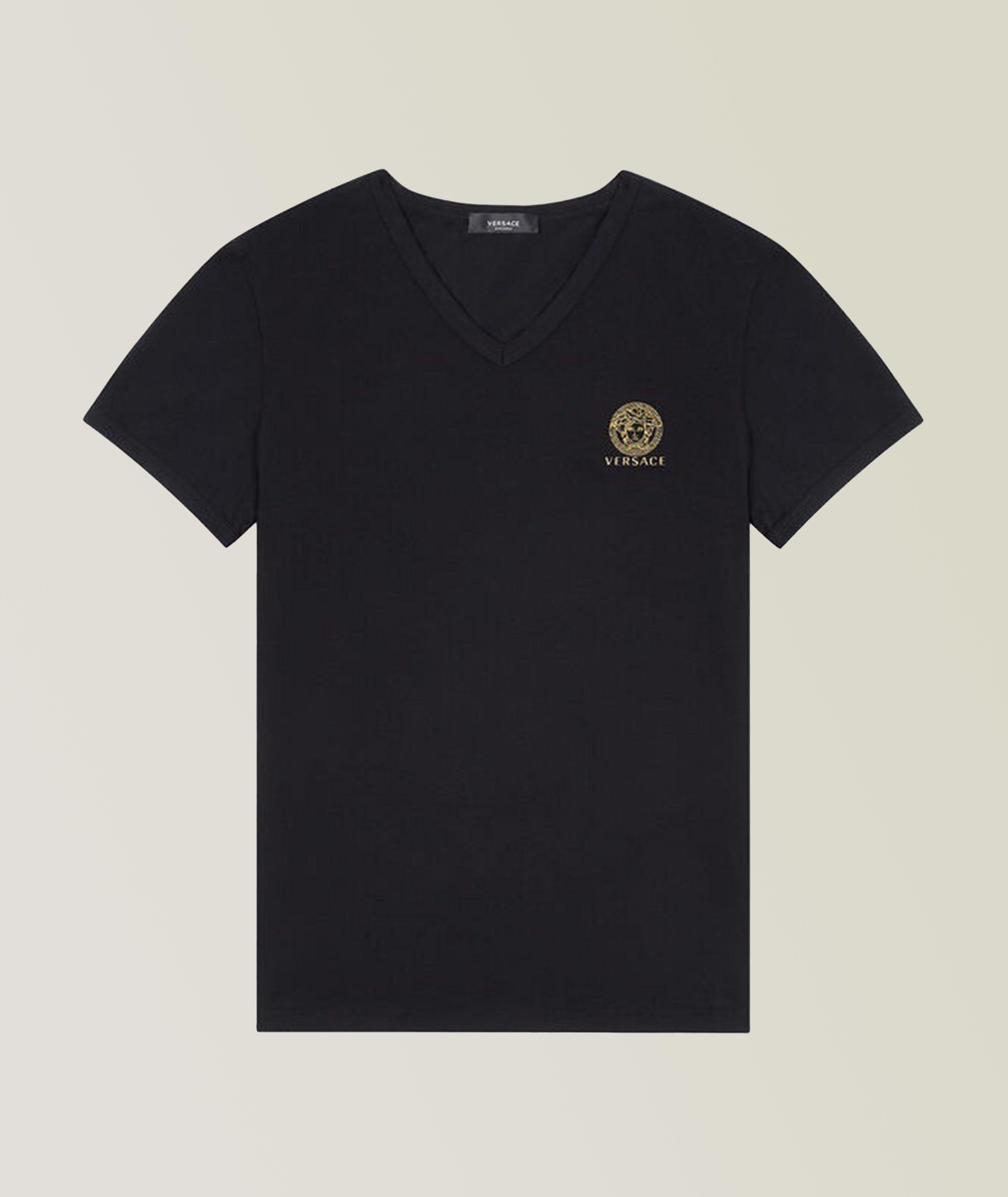 Versace Medusa Logo Stretch-Cotton V-Neck Undershirt