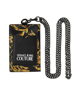 Versace Jeans Couture Regalia Baroque Saffiano Leather Chain Card Holder