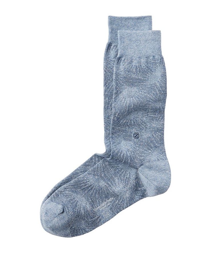 Printed Cotton-Blend Mid-Calf Socks image 0