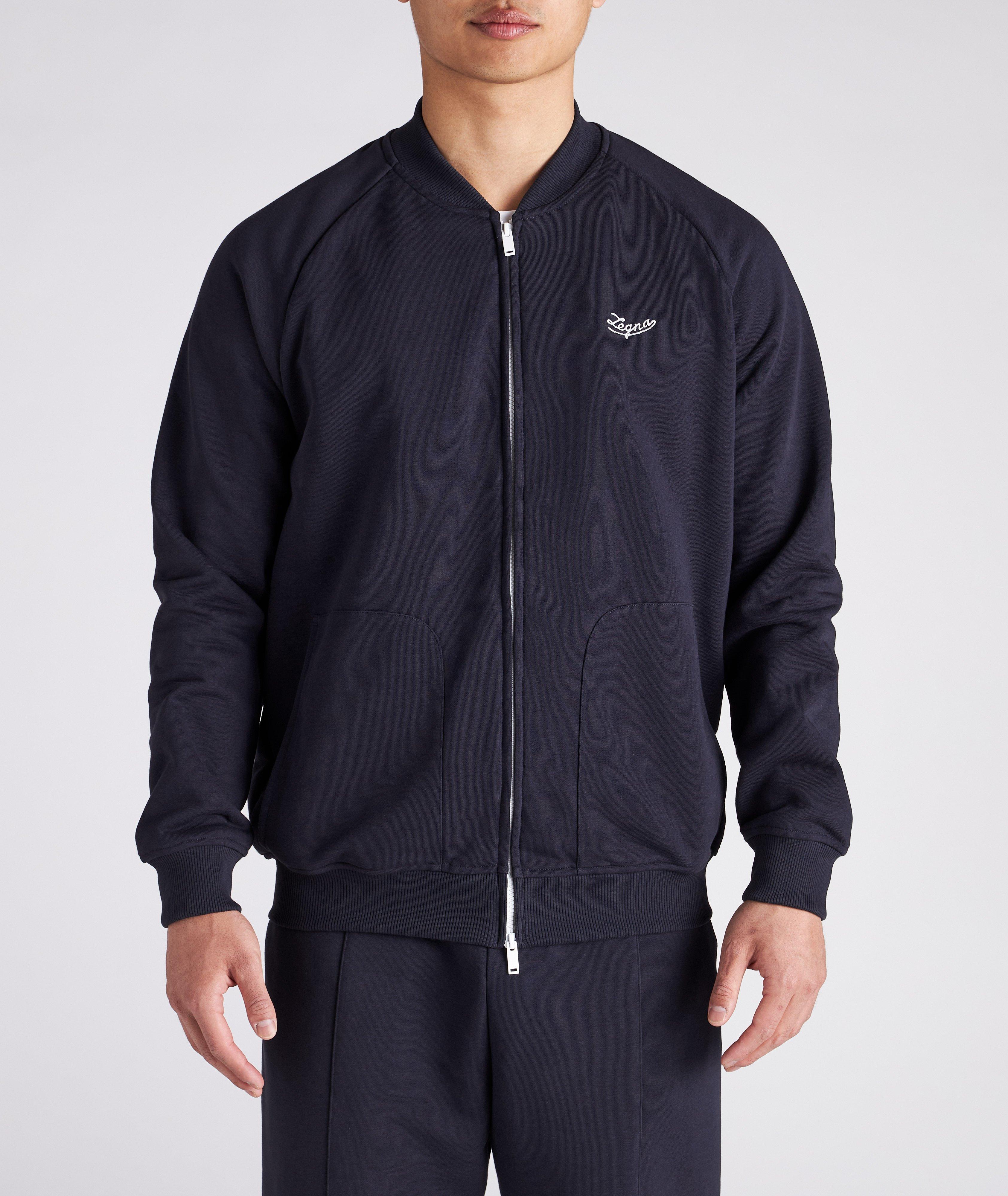 Cotton Crewneck Zip-Up  image 1