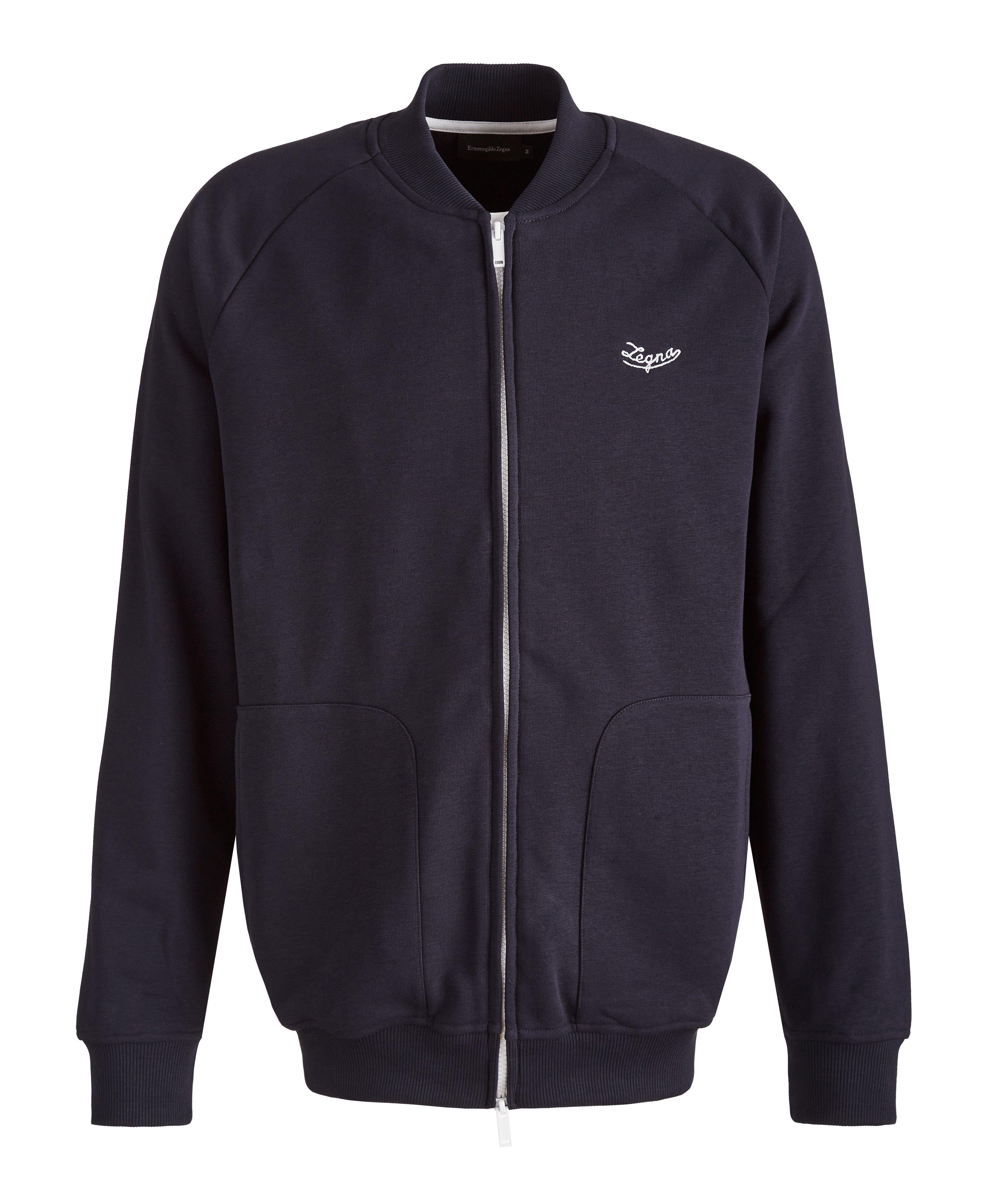 Cotton Crewneck Zip-Up  image 0