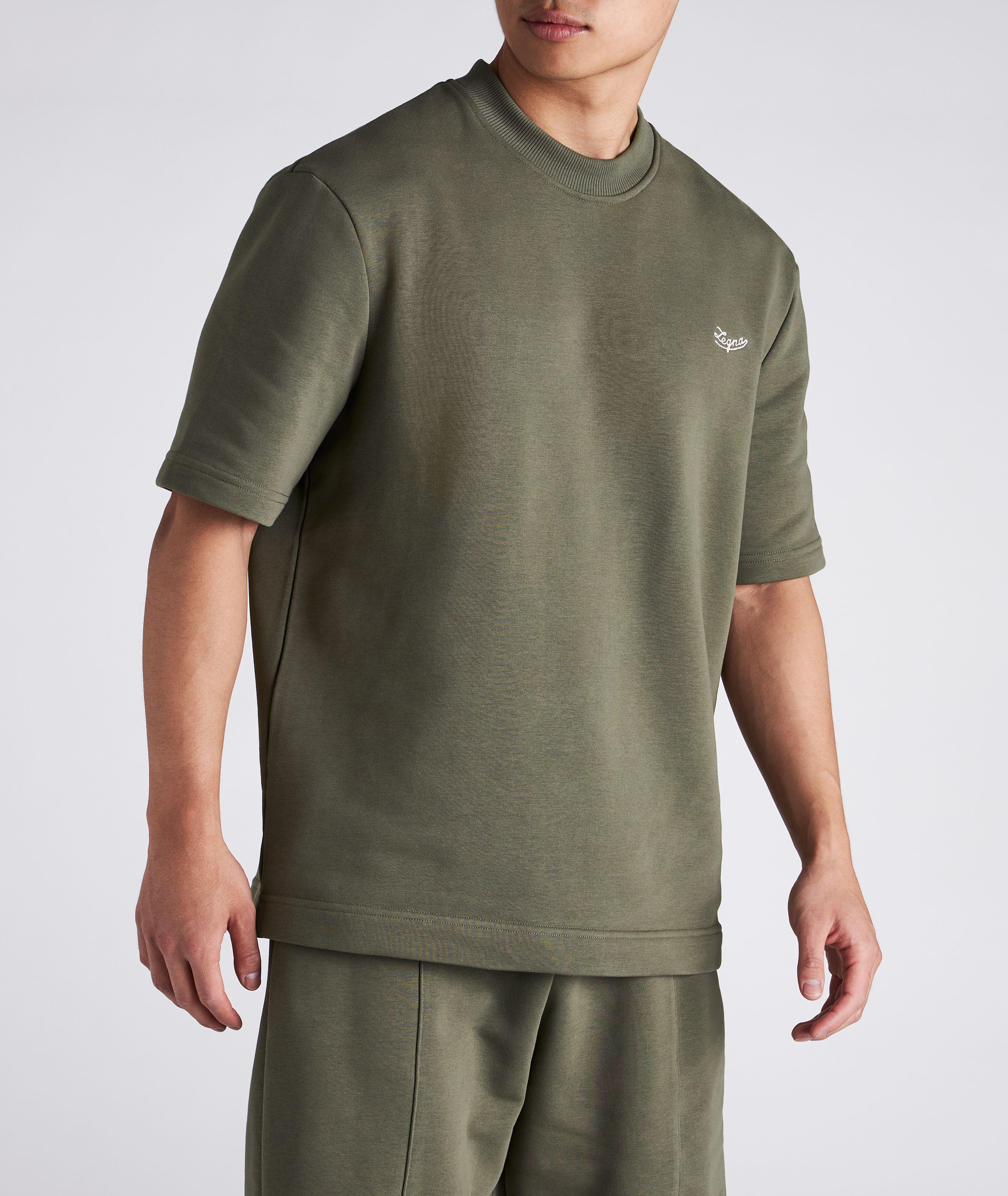 Olive Short Sleeve Crew Neck T-Shirt image 1