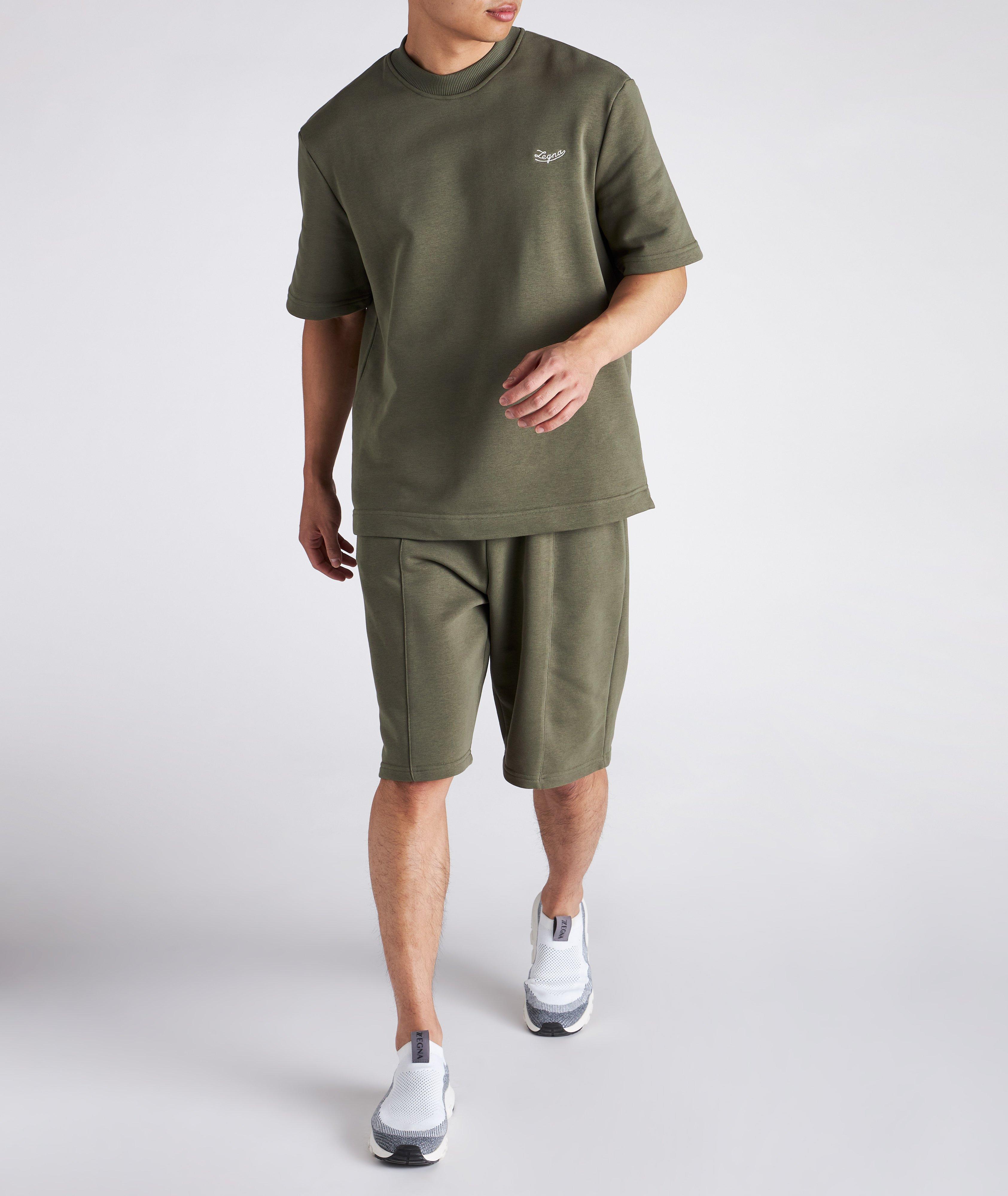 olive green sweat shorts