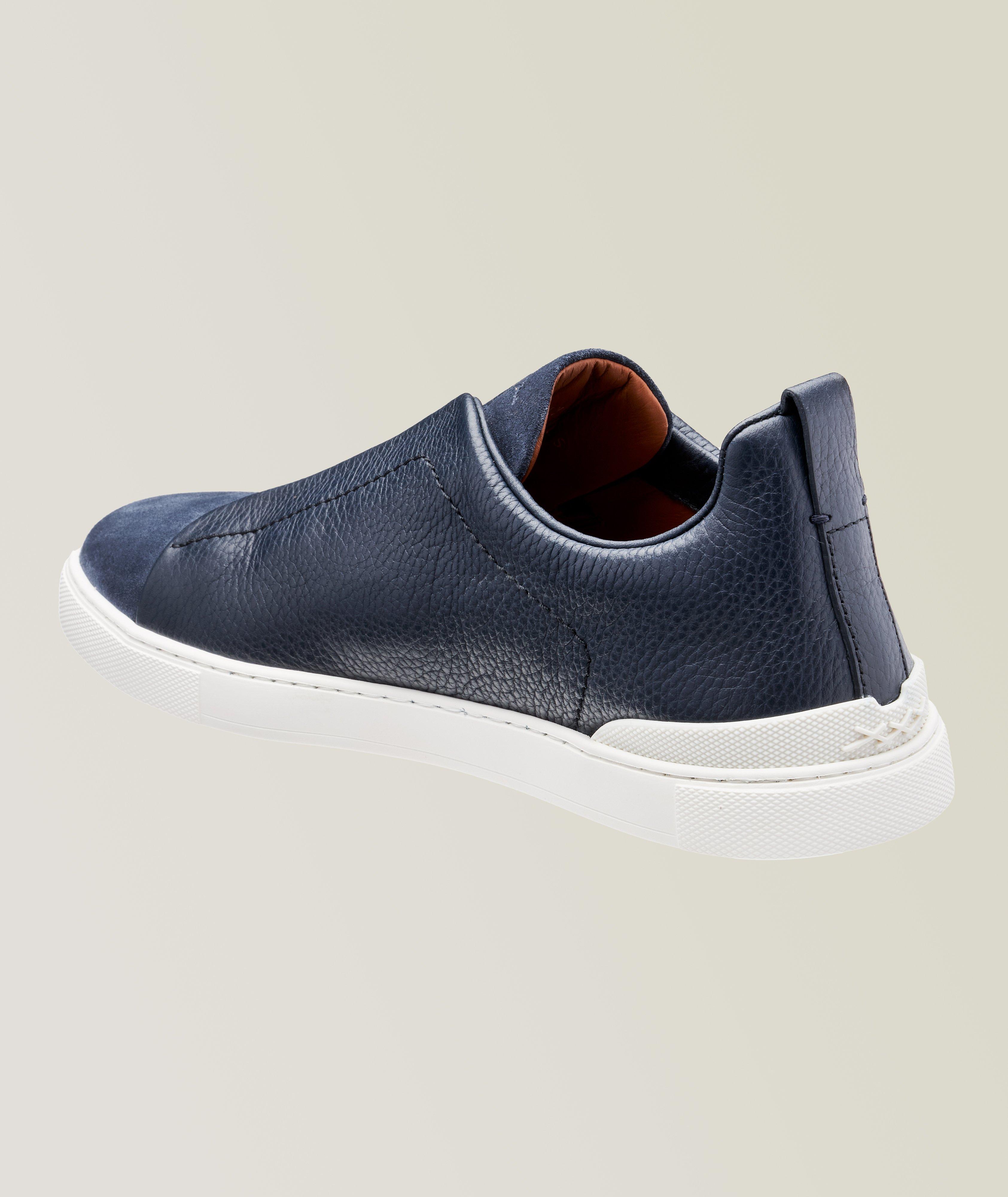 Triple Stitch Leather Suede Sneakers image 1