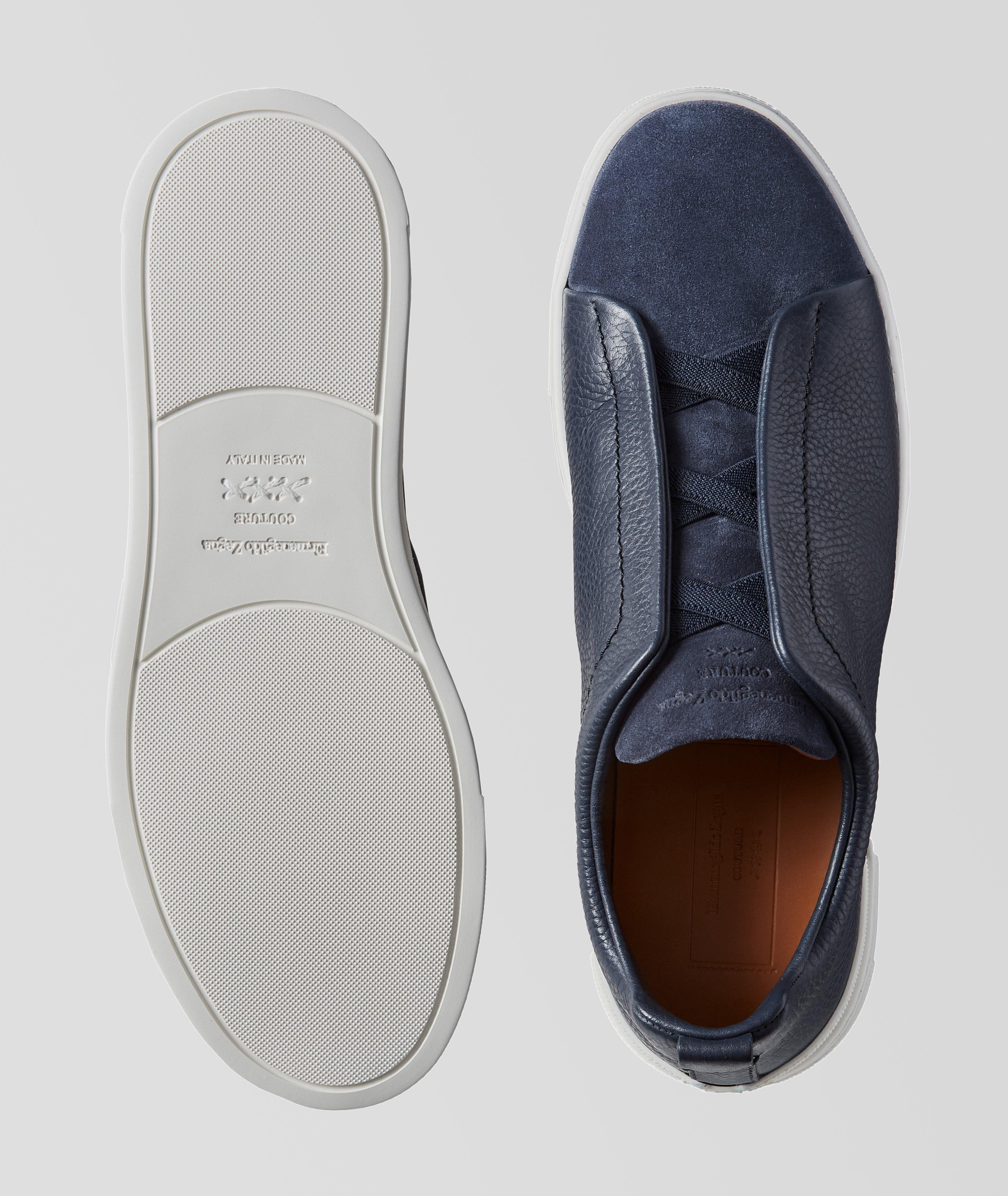 Triple Stitch Leather Suede Sneakers image 2