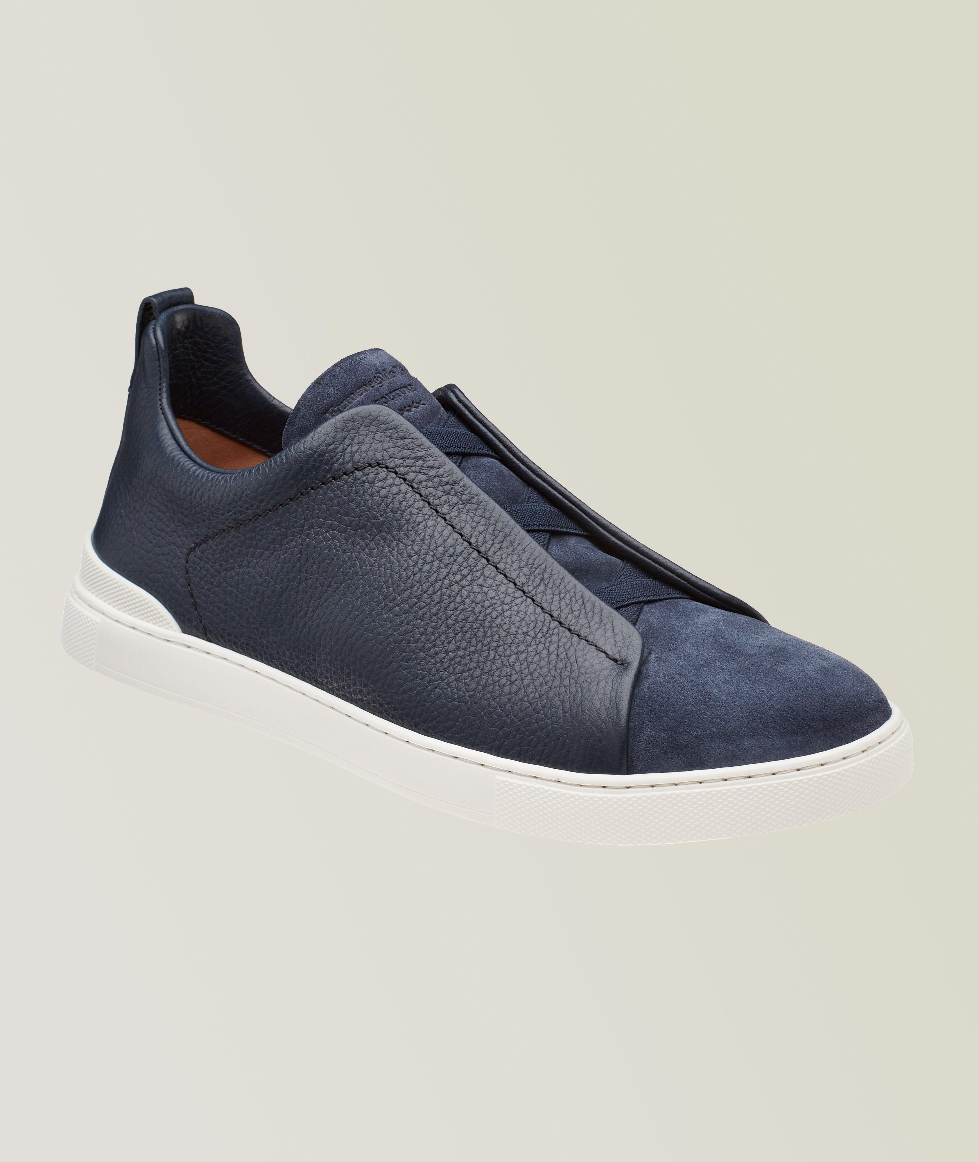 Triple Stitch Leather Suede Sneakers image 0