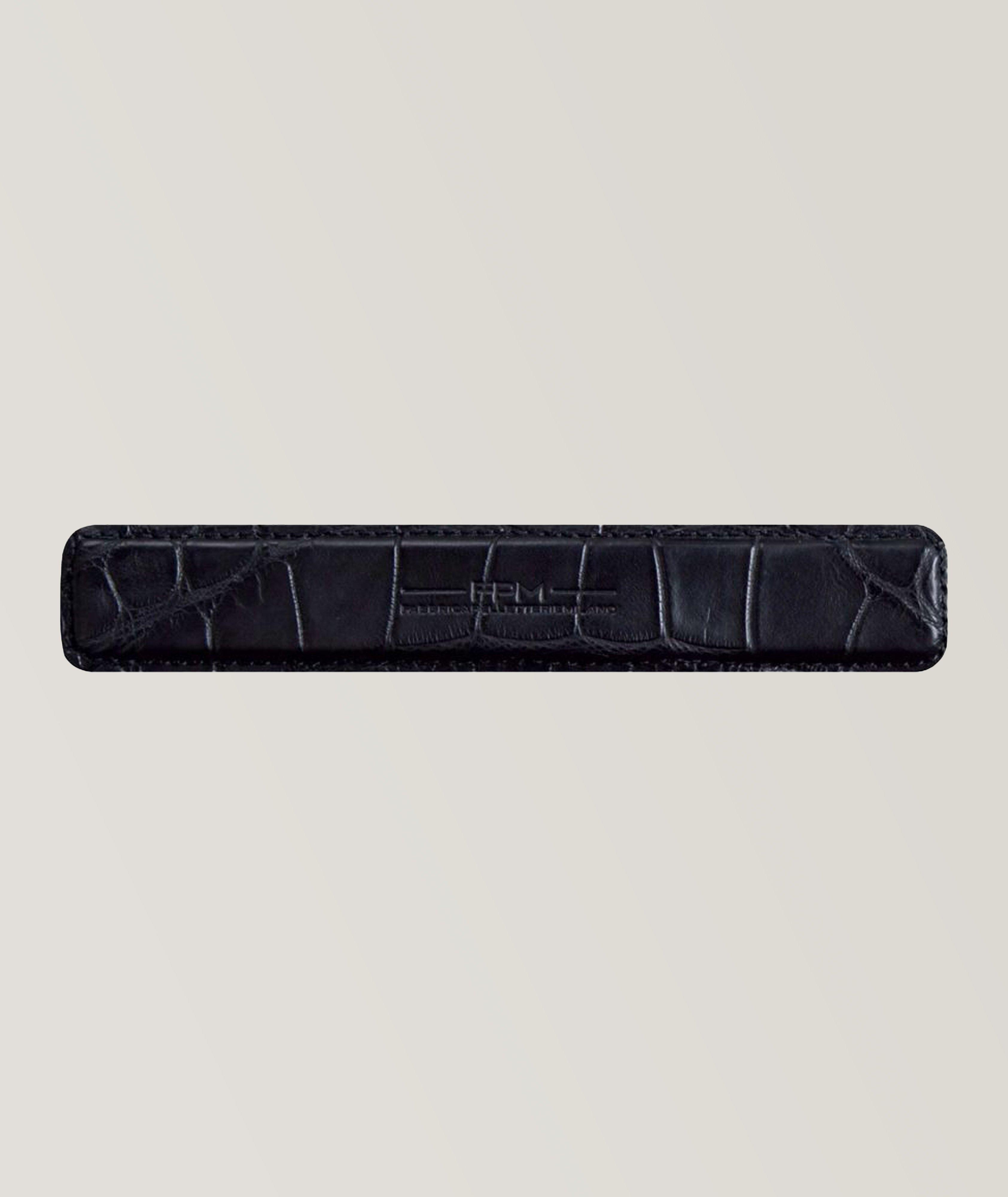 Leather Alligator Luggage Handle image 0