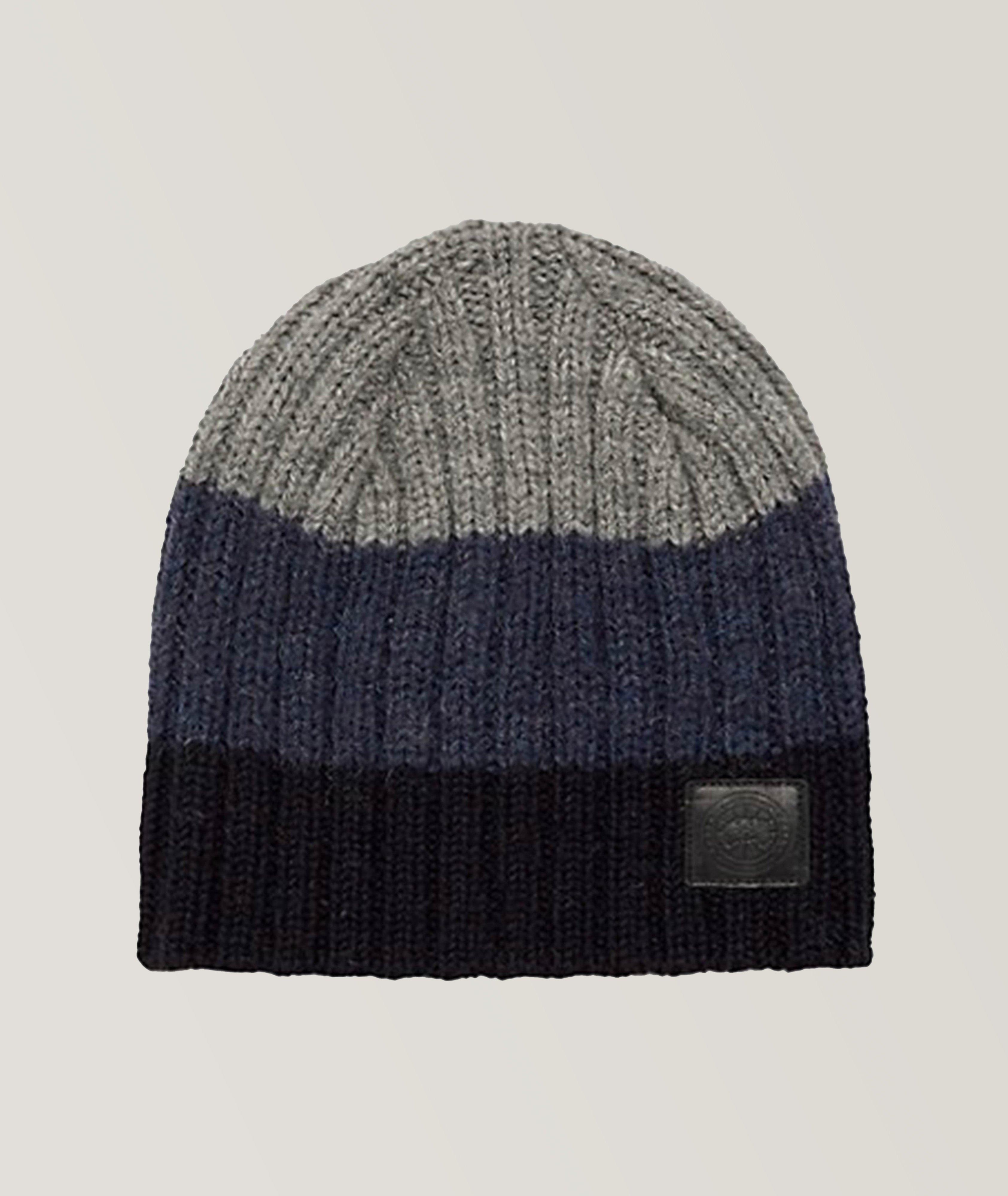 Ribbed Block Slouch Wool Beanie image 0