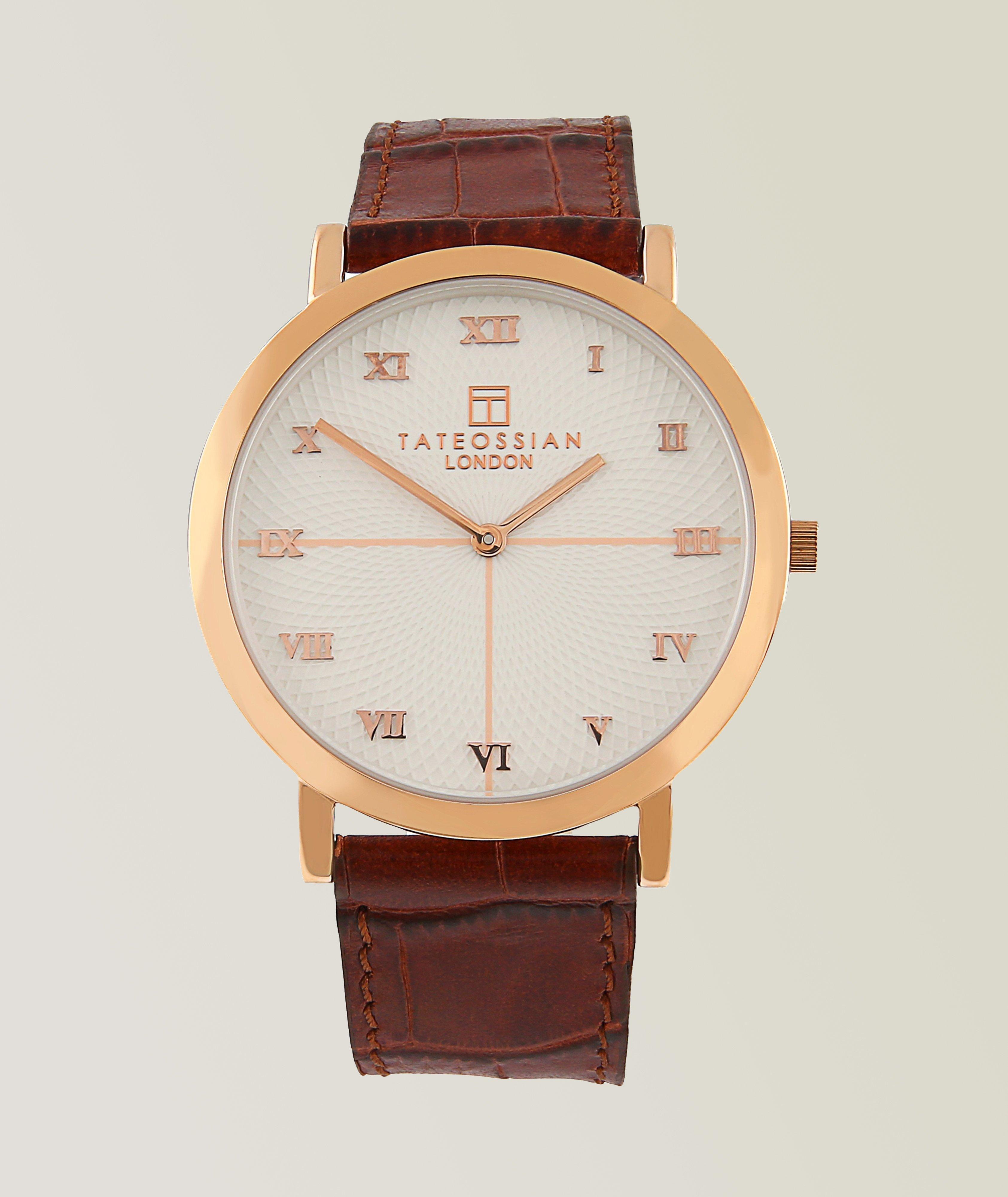 Tateossian Rotondo Guilloché Ultra Slim Watch 