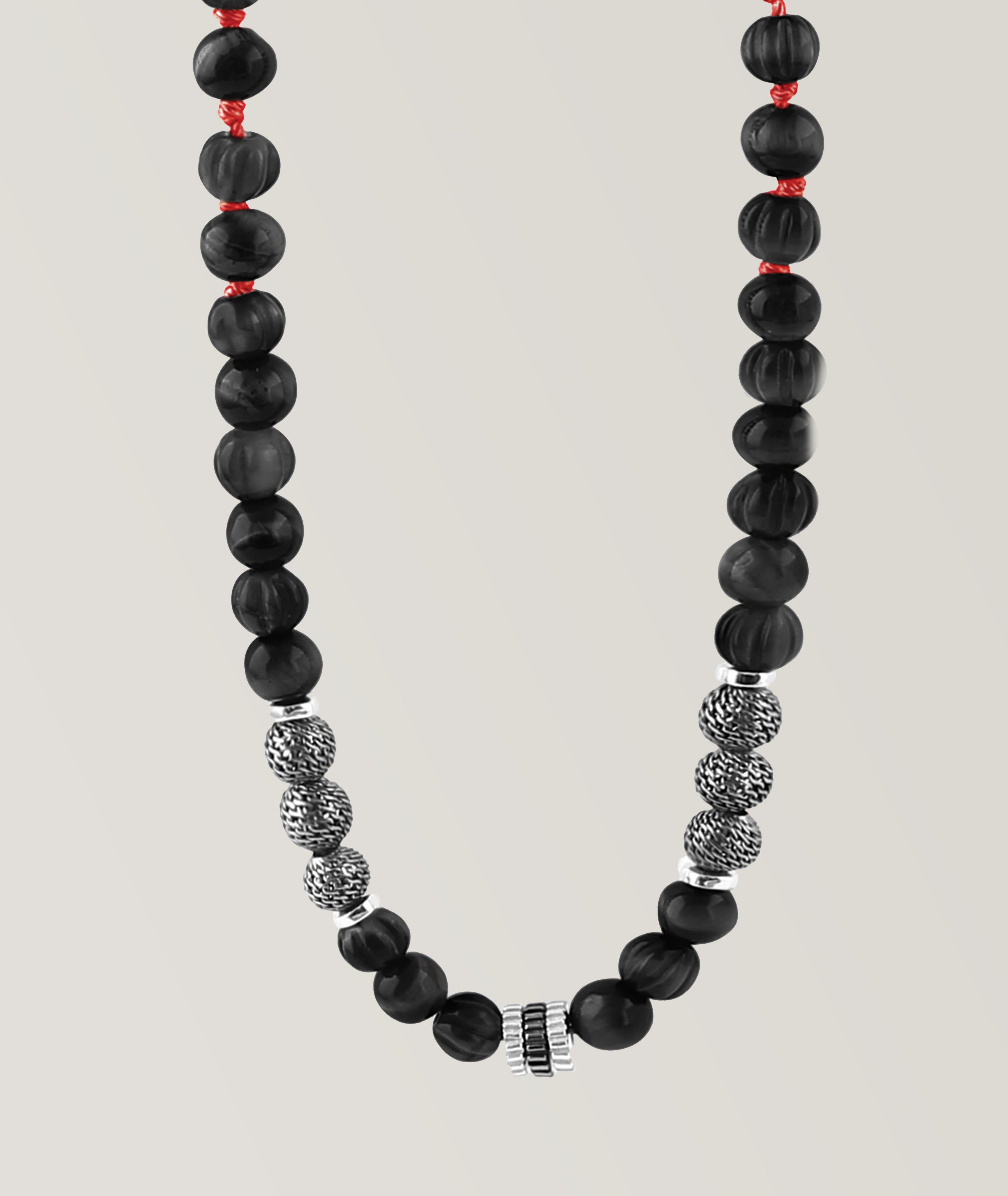 Collier de billes d’agate noire, collection Formentera image 0