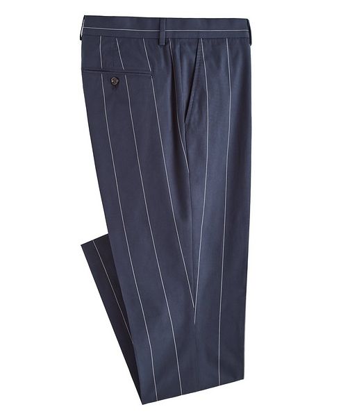 Brunello Cucinelli Contemporary Fit Pinstriped Stretch-Cotton Dress Pants