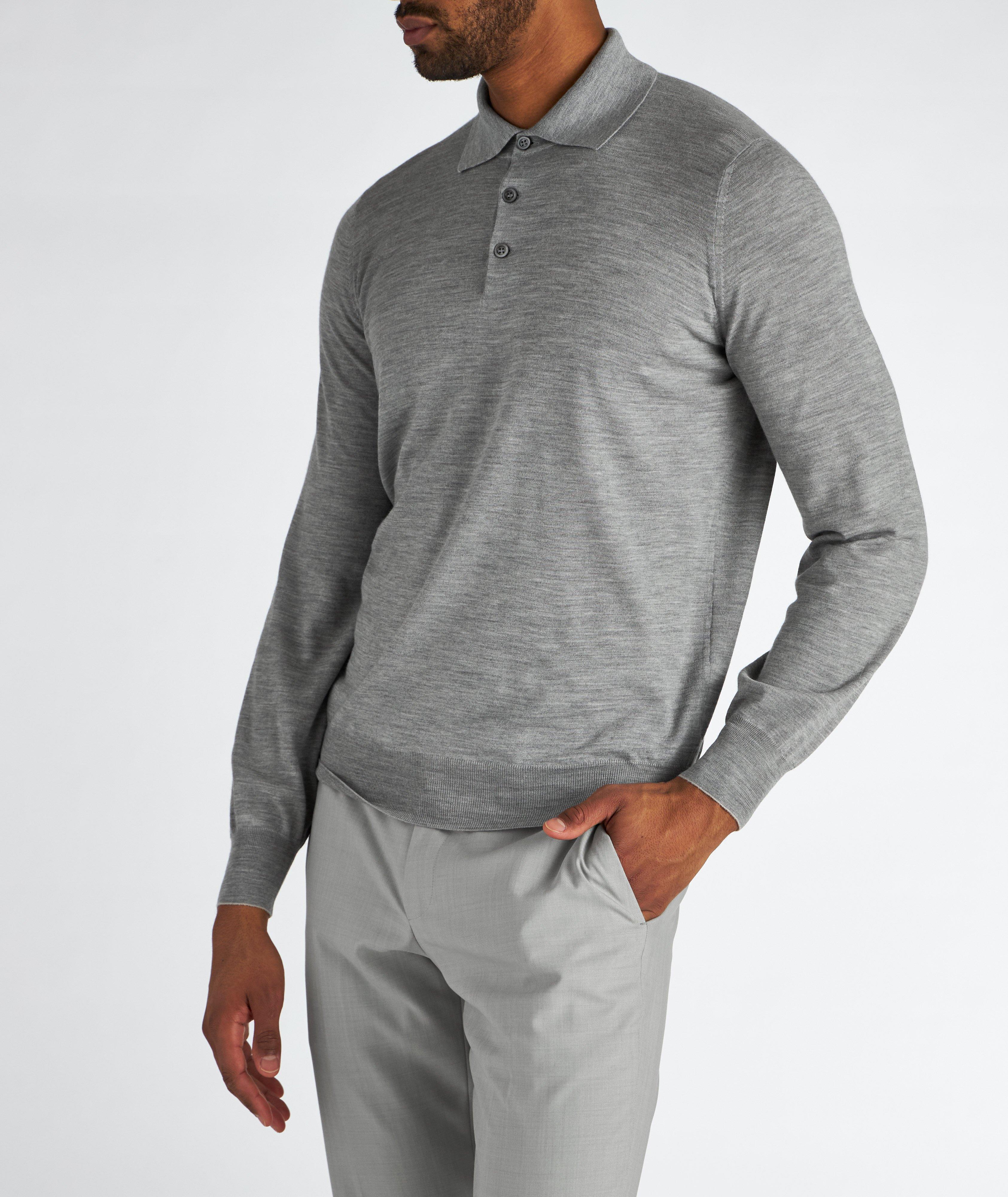 Long-Sleeve Wool-Cashmere Polo image 1