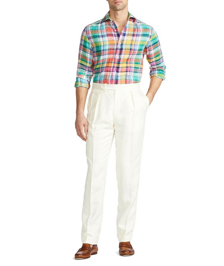 Contemporary Fit Linen Plaid Shirt image 1