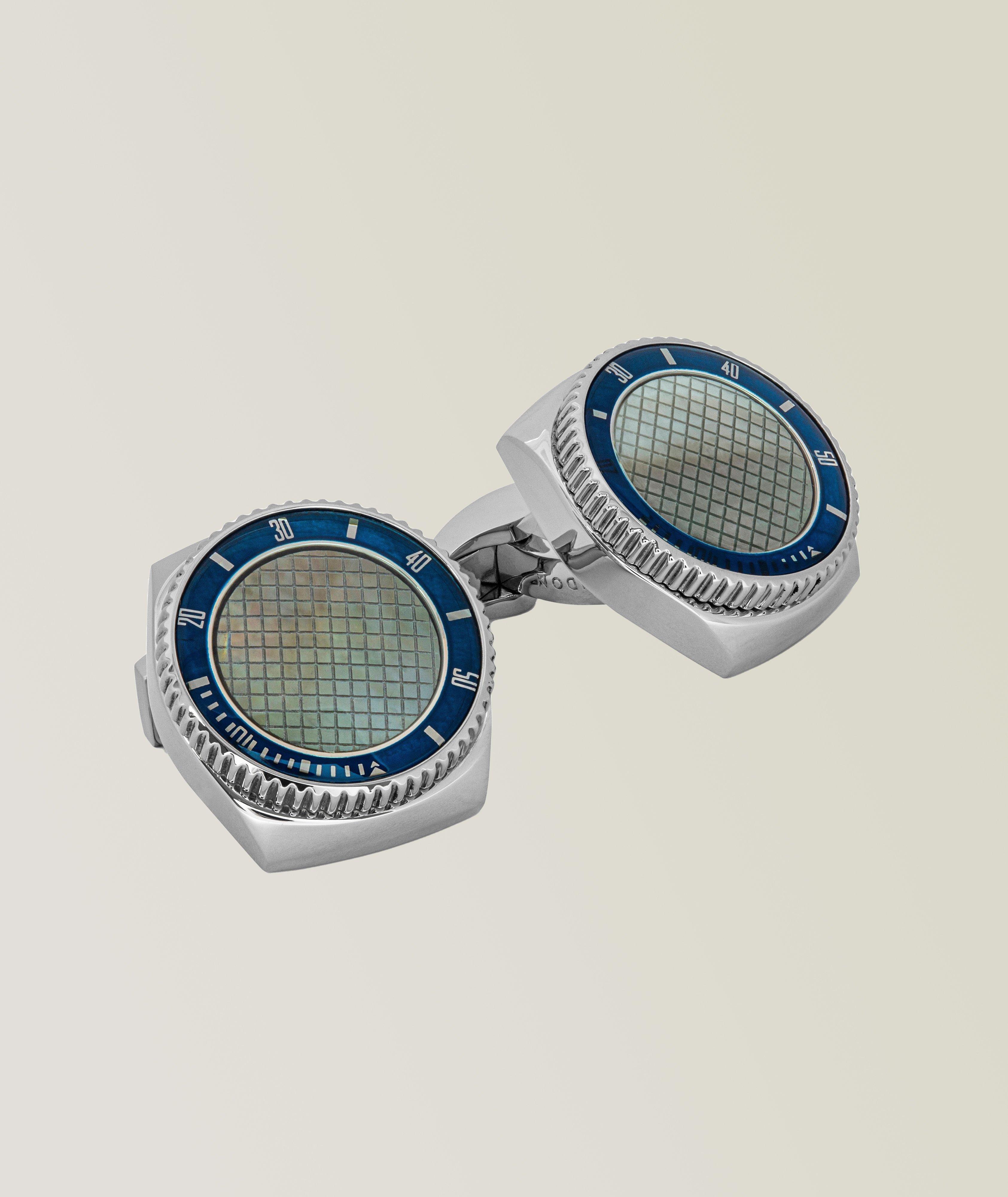 Tateossian Dive Bezel Mother Of Peal Cufflinks Jewellery & Cufflinks