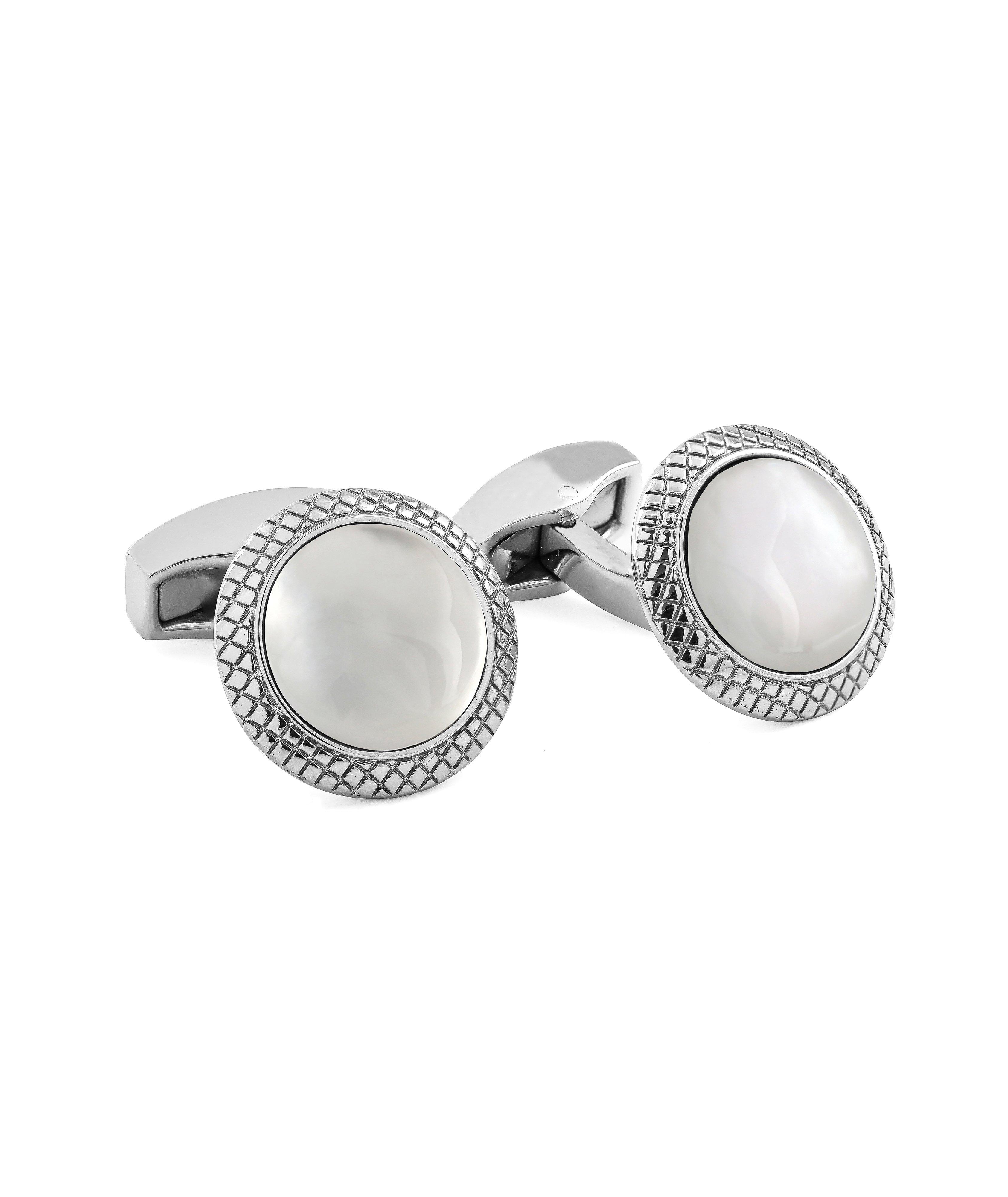 Boutons de manchette sertis de nacre image 0