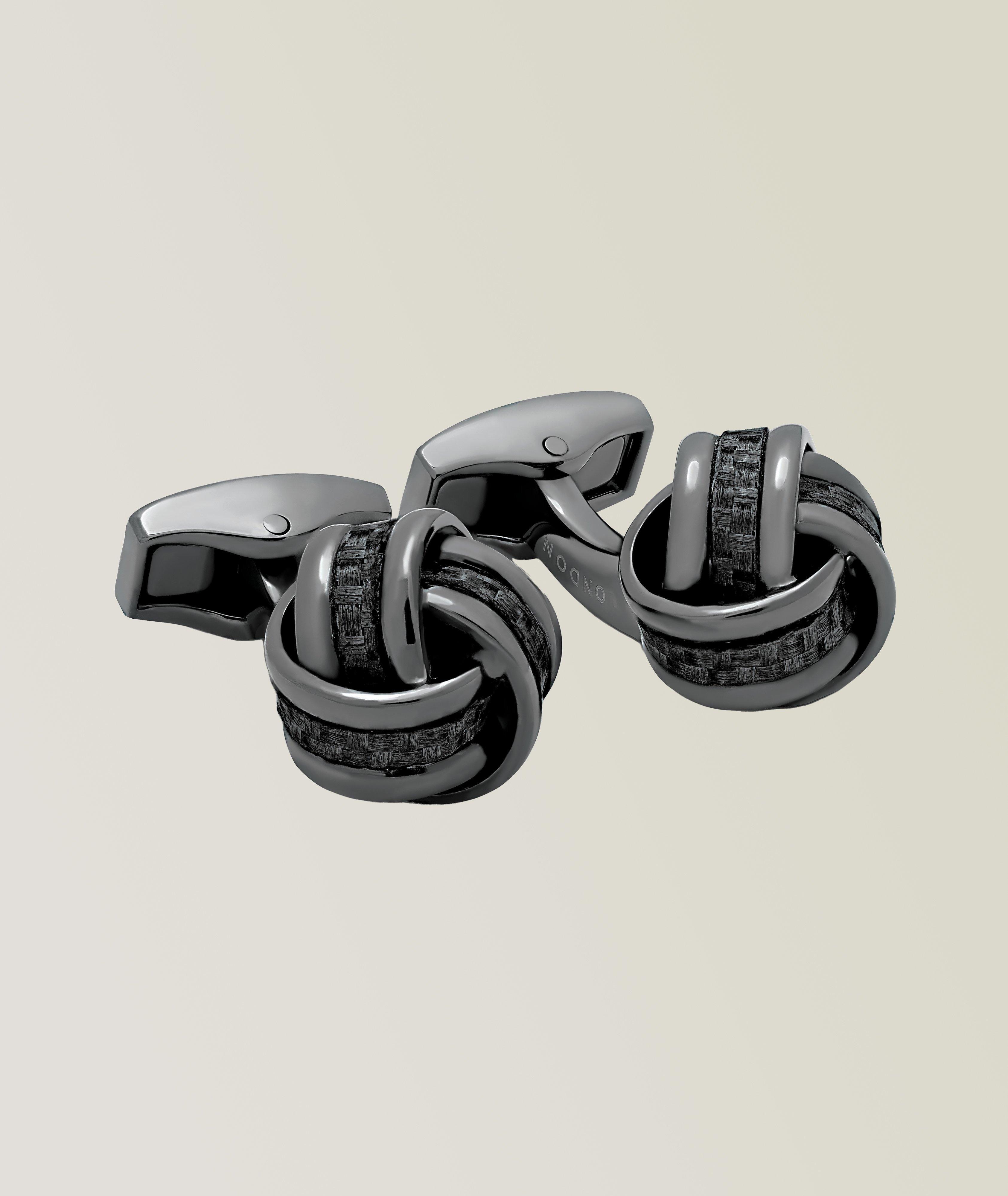 Carbon Fibre Knot Cufflinks image 0