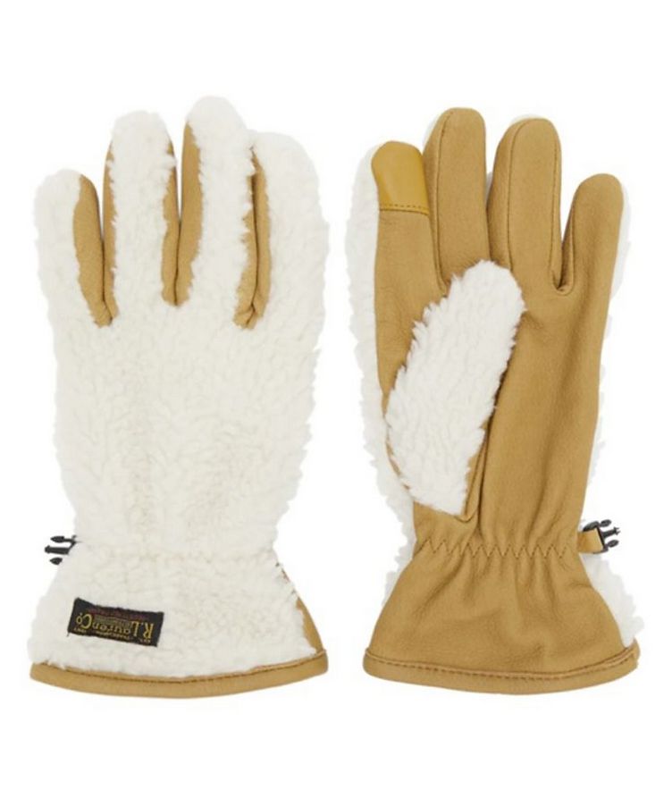 Fleece & Leather Touch Screen Gloves image 0