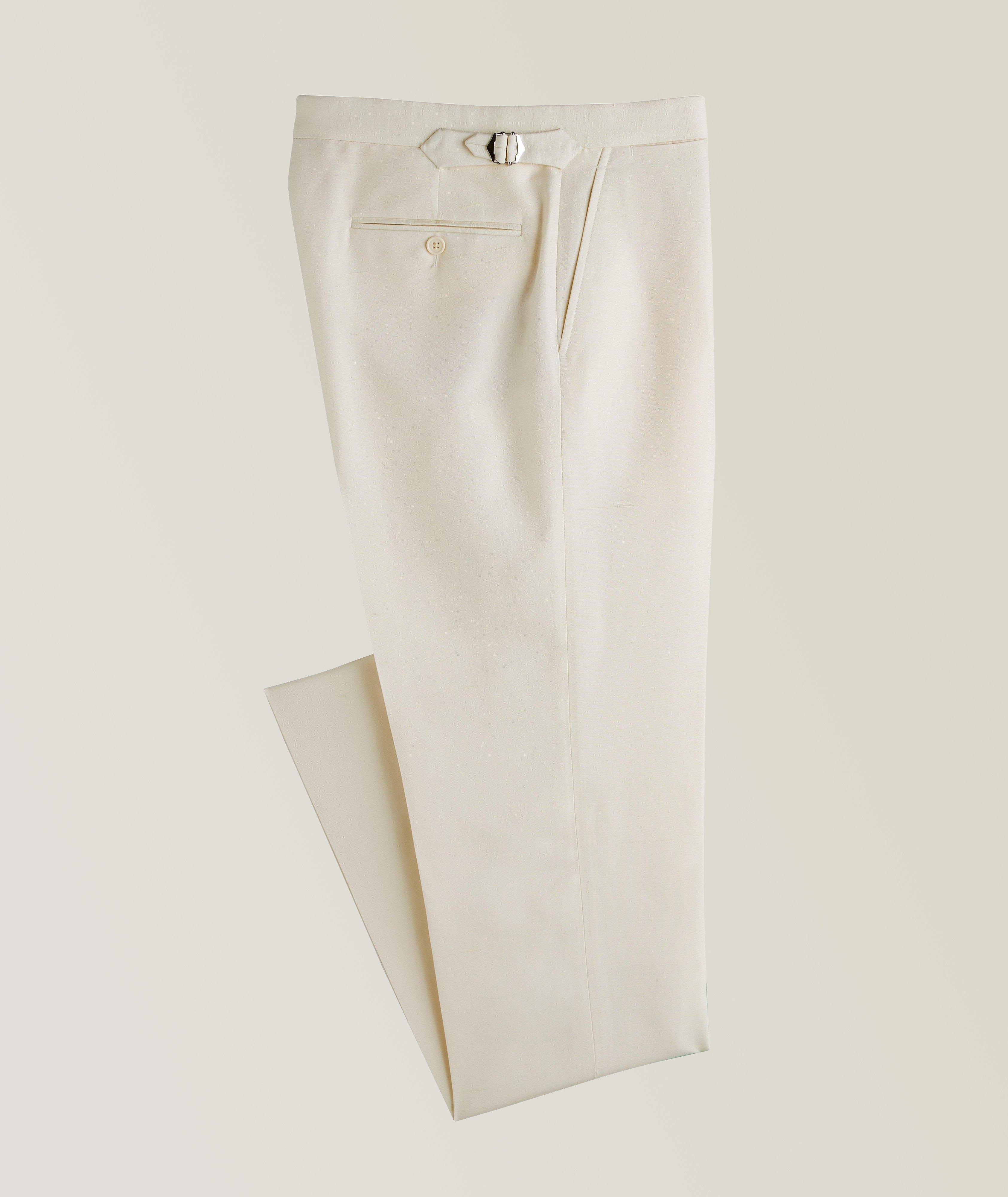 Pantalon habillé en soie de coupe contemporaine image 0