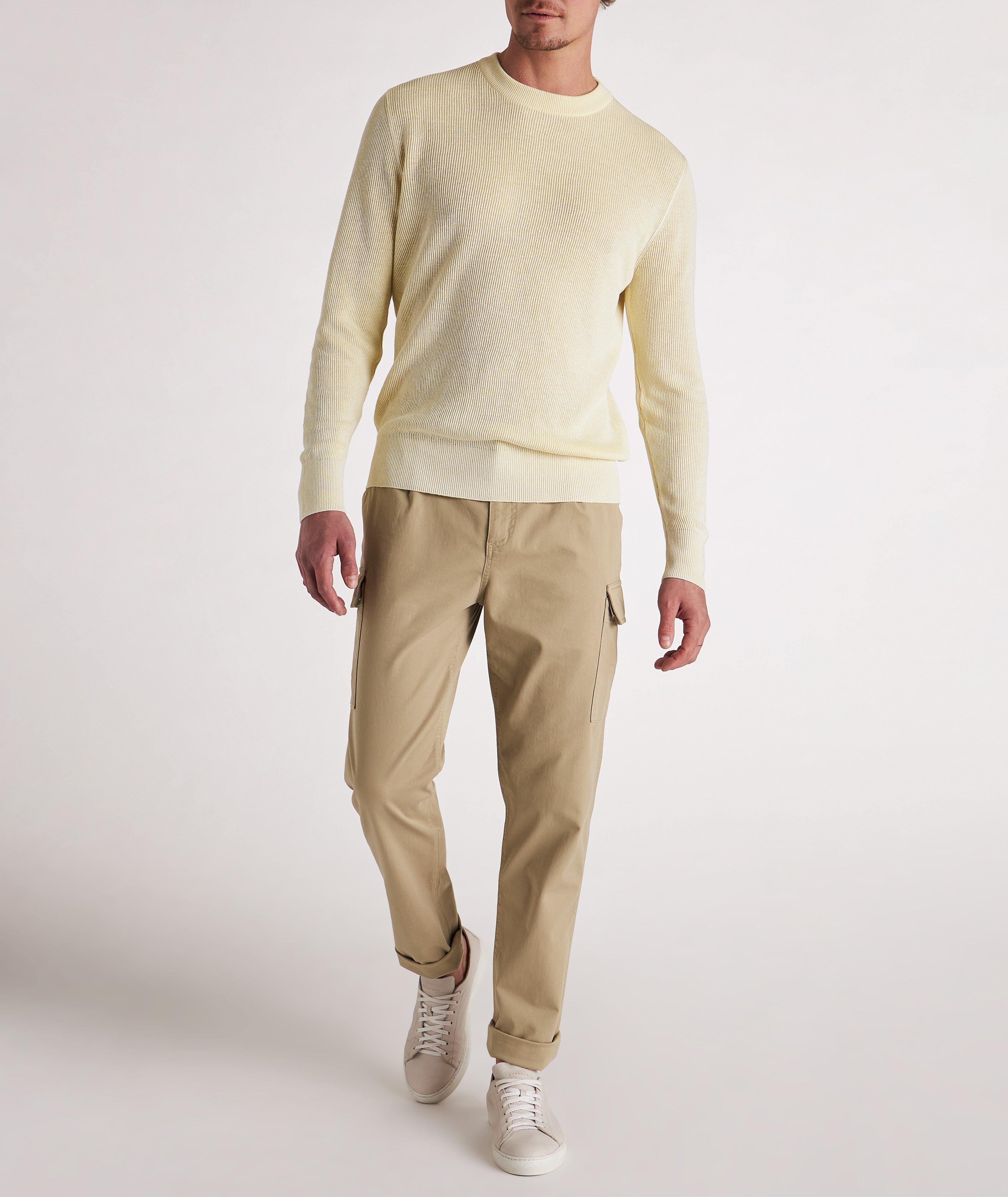 Linen-Silk Ribbed Sweatshirt image 1