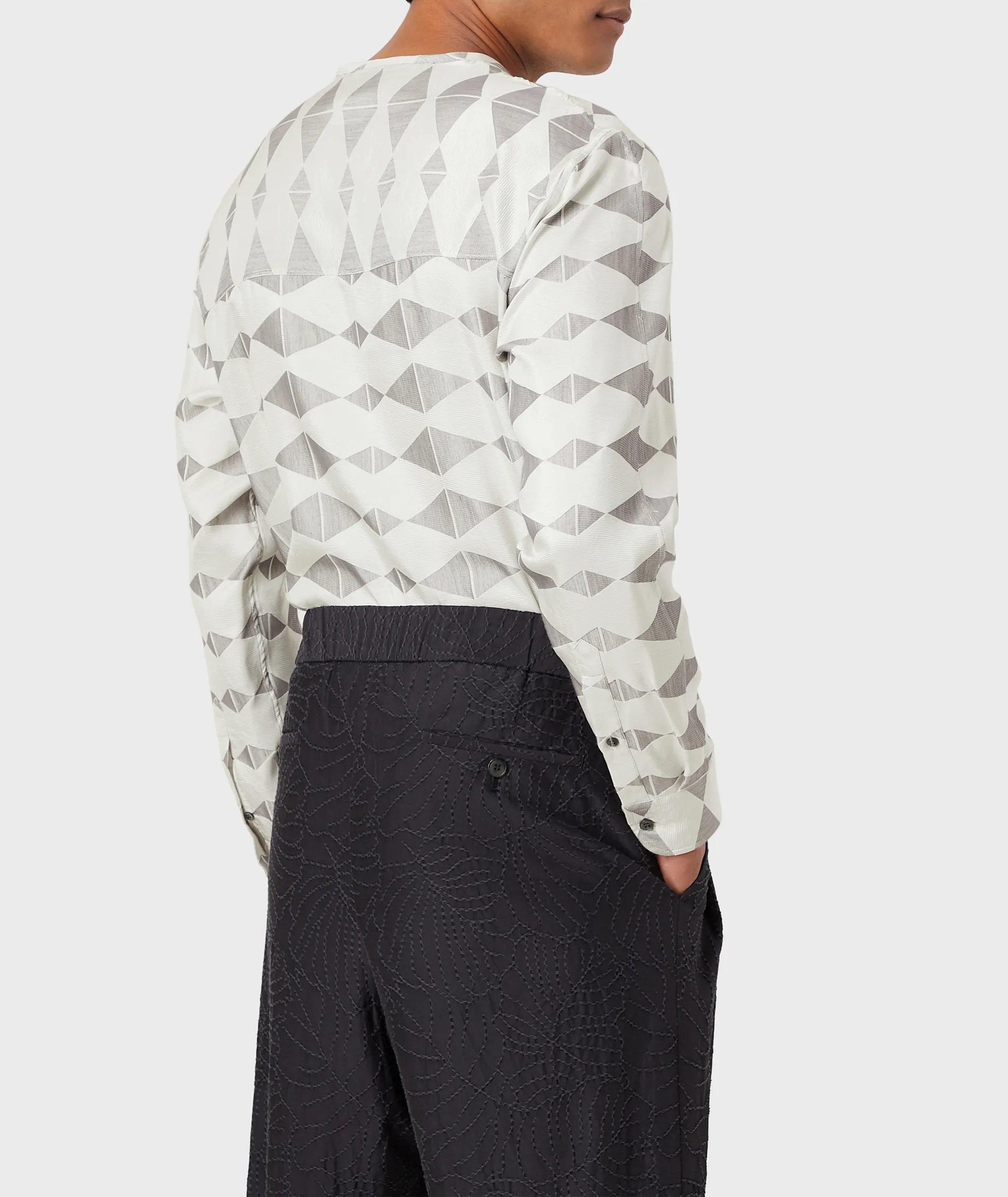 Chemise en mélange de soie à motif géométrique de coupe amincie image 2
