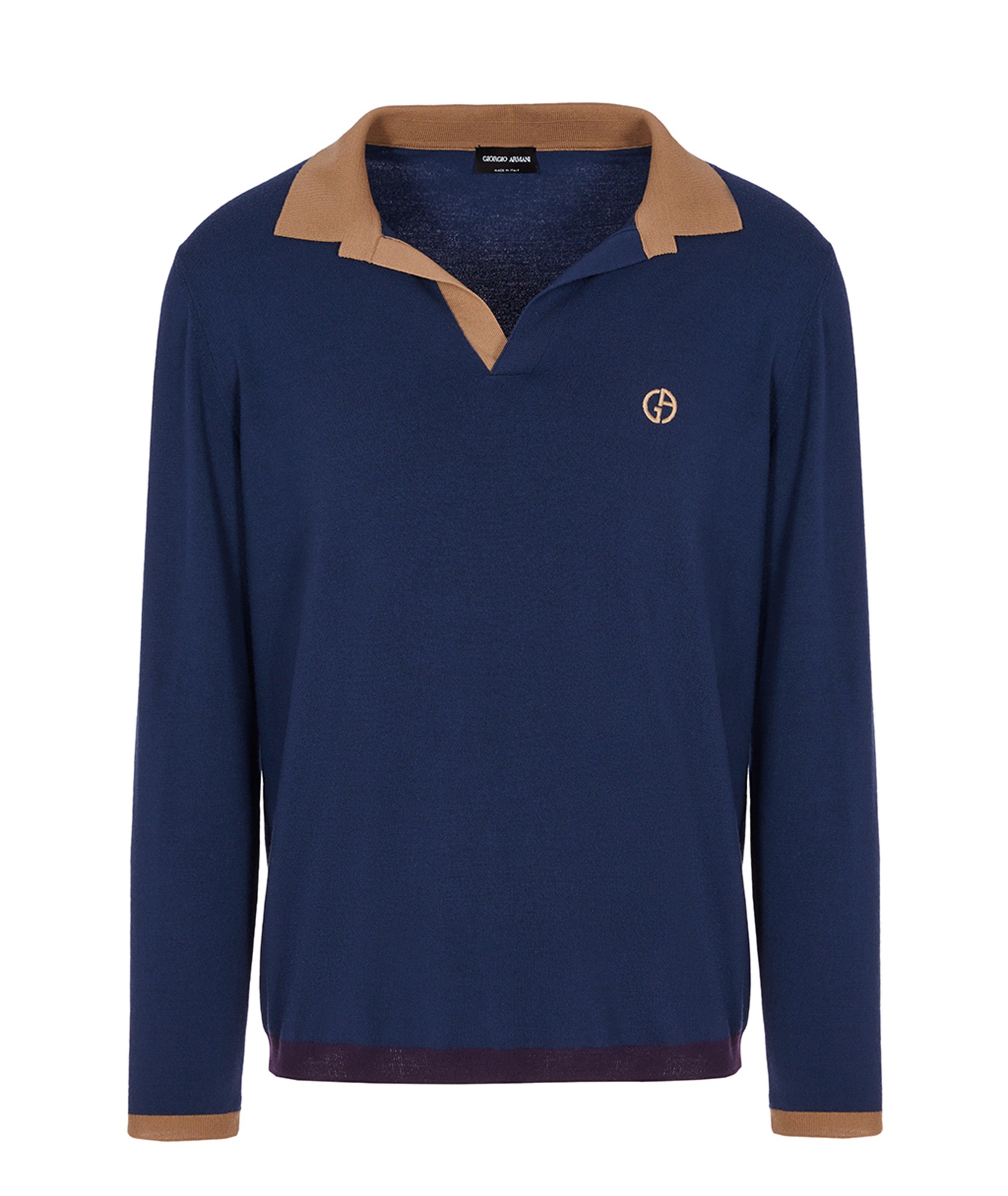 Long-Sleeve Wool Polo image 0