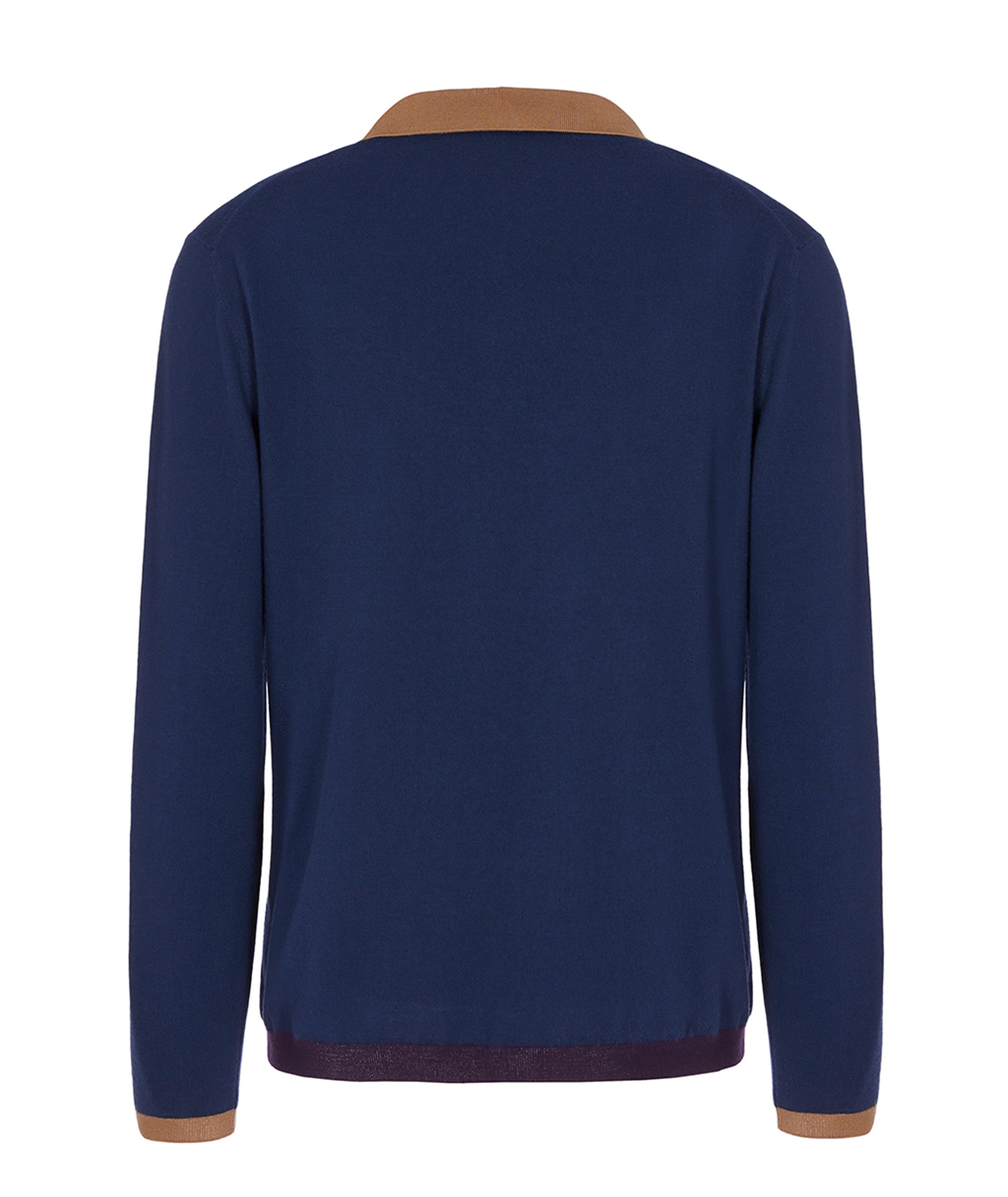 Long-Sleeve Wool Polo image 1