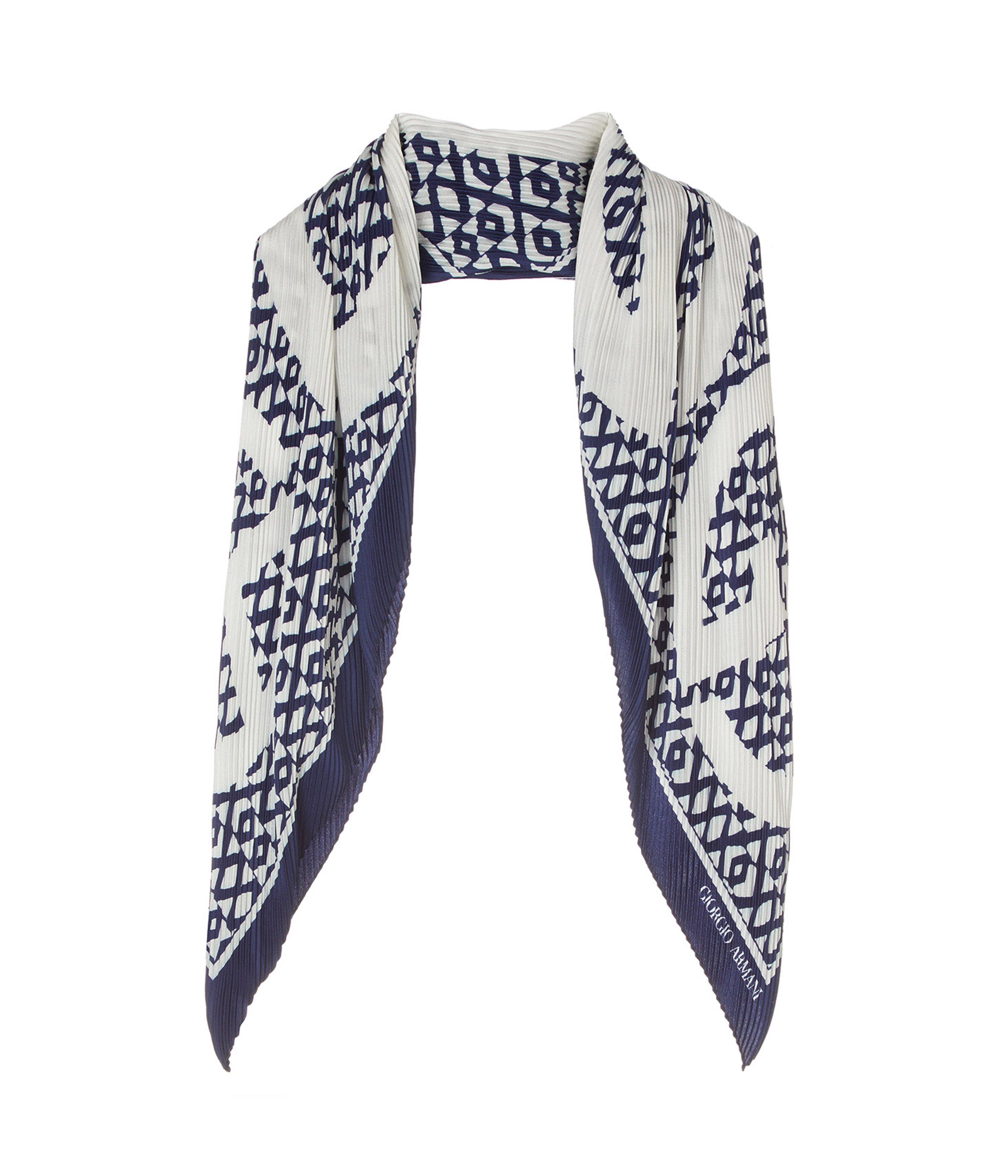 Silk Printed Pleat Foulard Scarf image 0