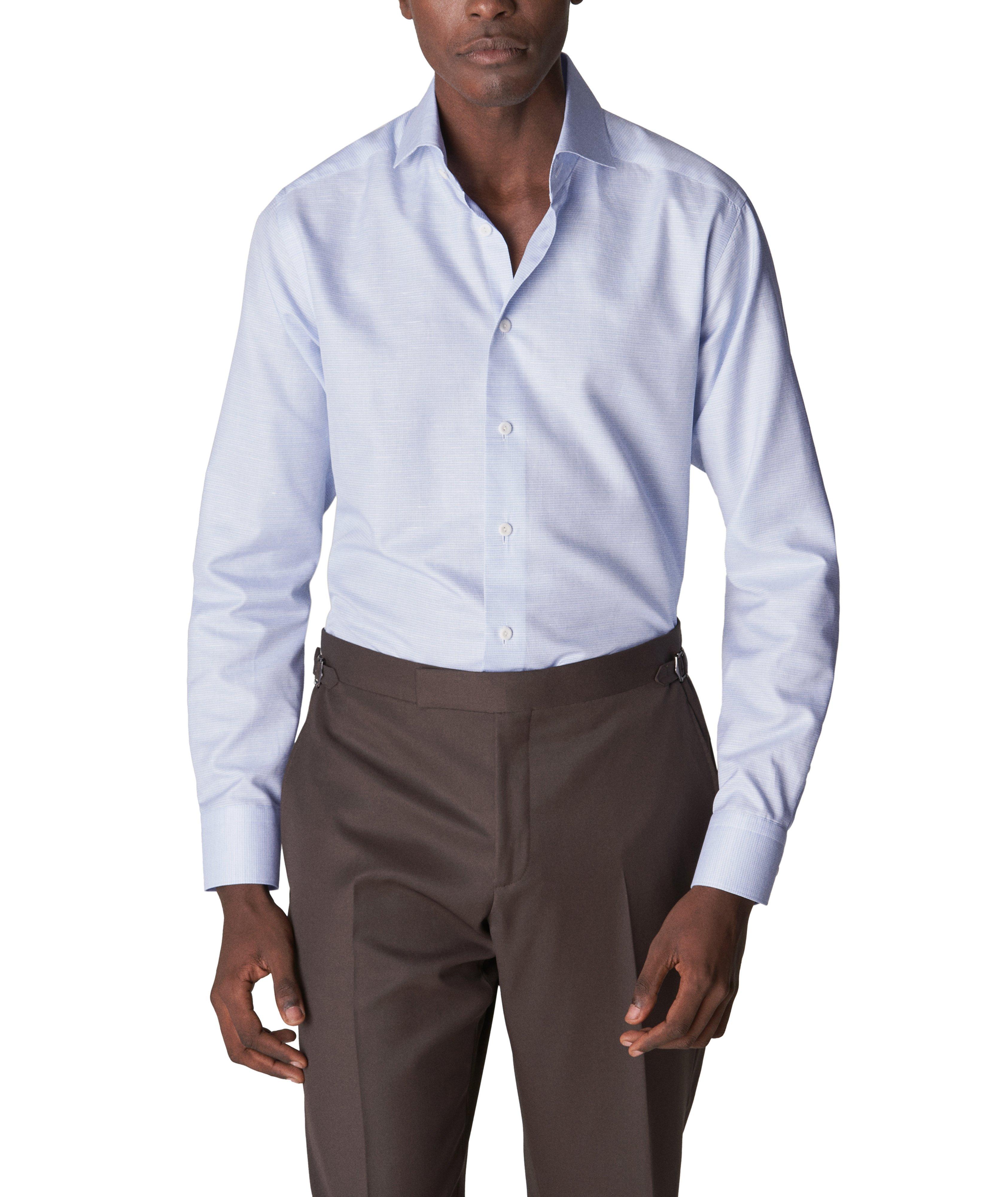 Chemise en coton et lin de coupe contemporaine image 1