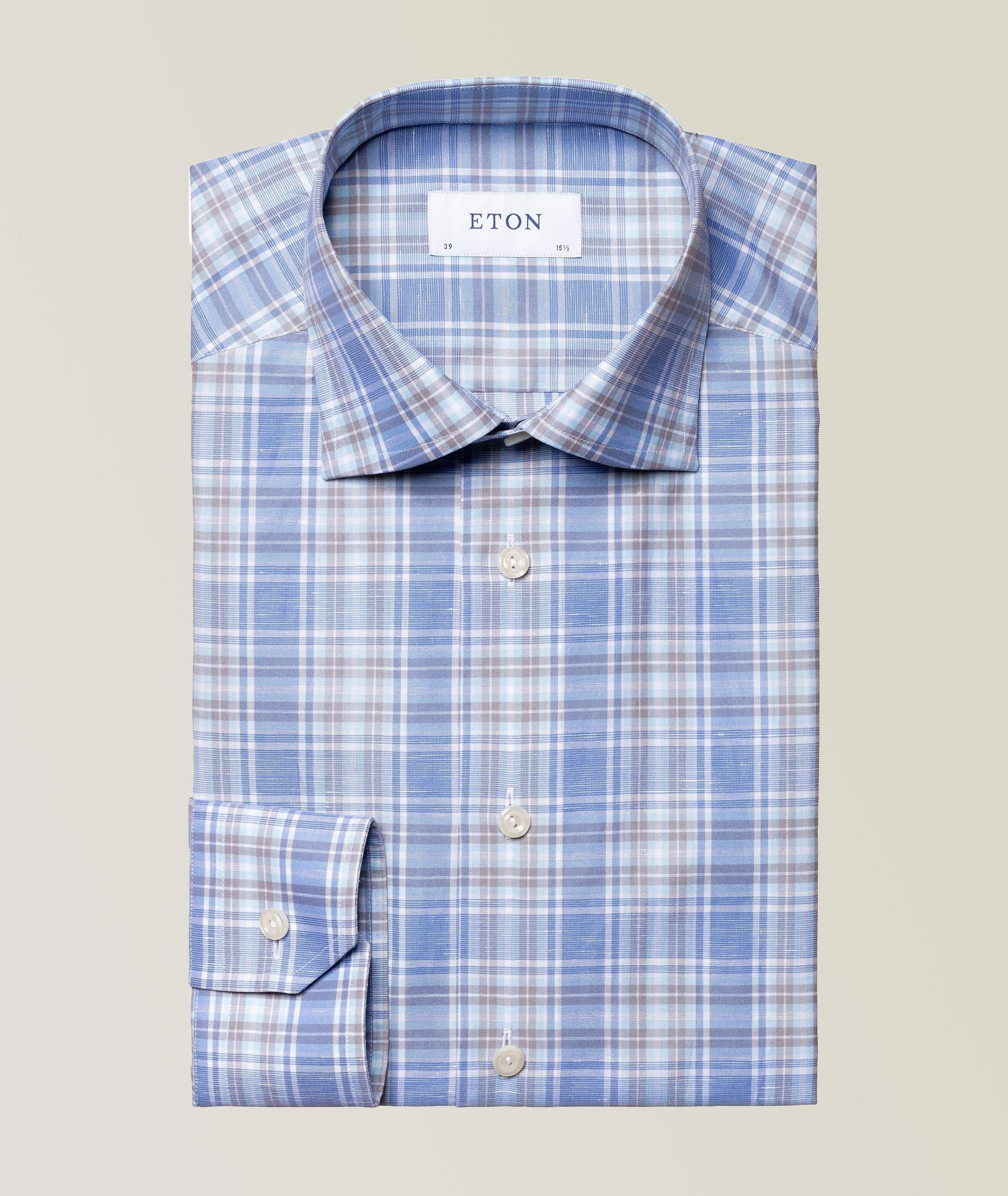 Chemise en coton et lin de coupe contemporaine image 0