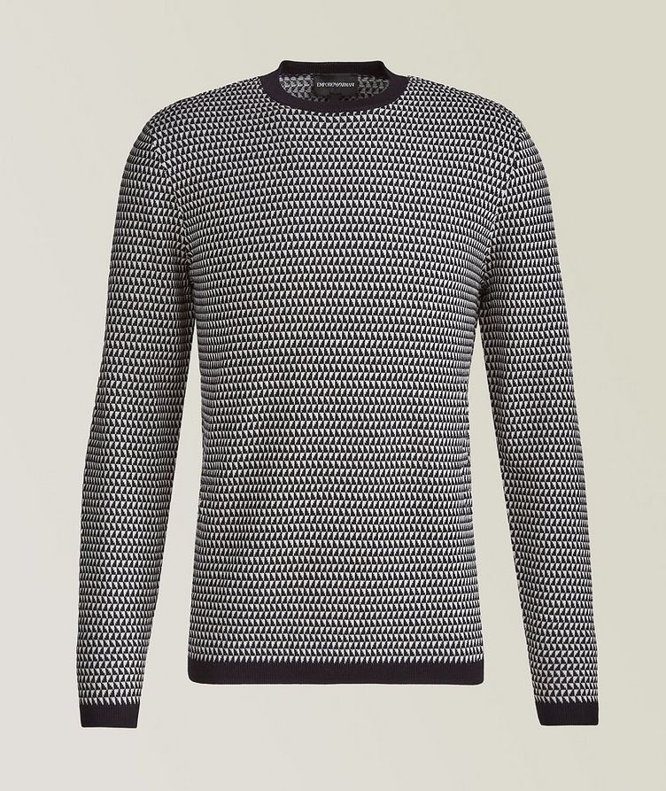 Geometric Wool Crew Neck Sweater image 0