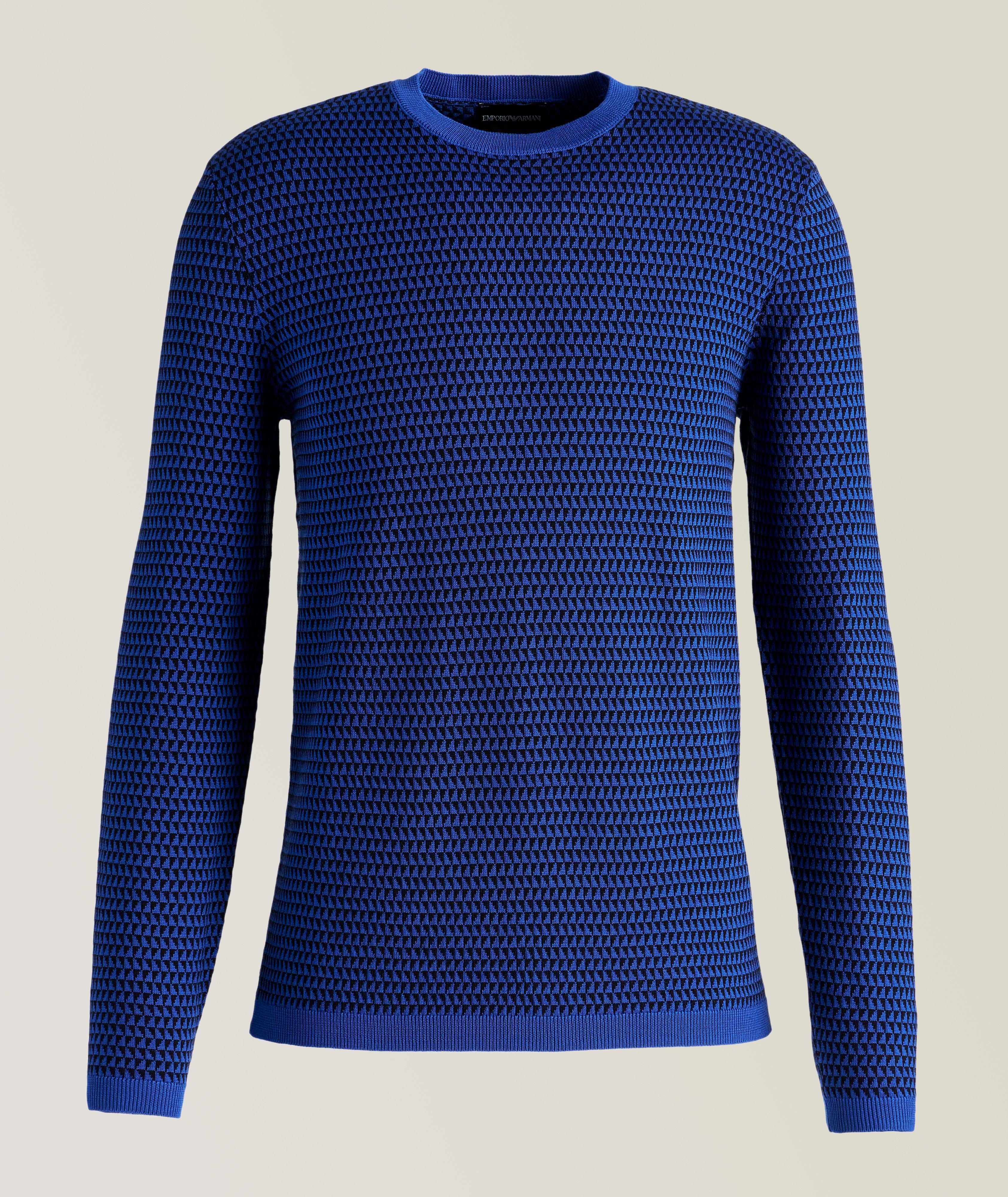 Geometric Wool Crew Neck Sweater image 0