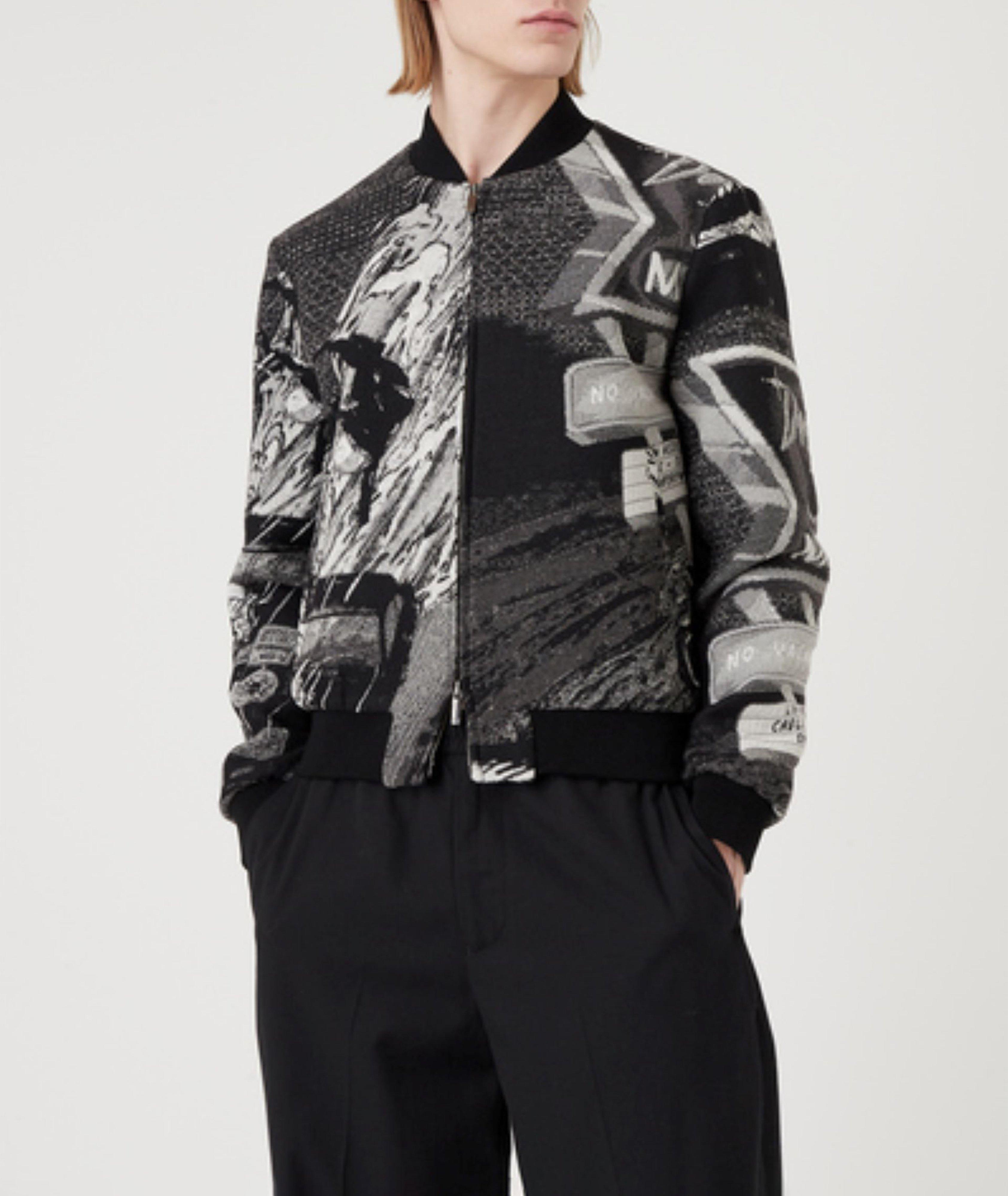 Jacquard Racing Pattern Blouson Jacket image 1