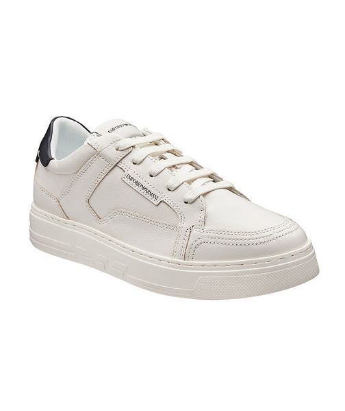 Emporio Armani Hammered Leather Sneakers