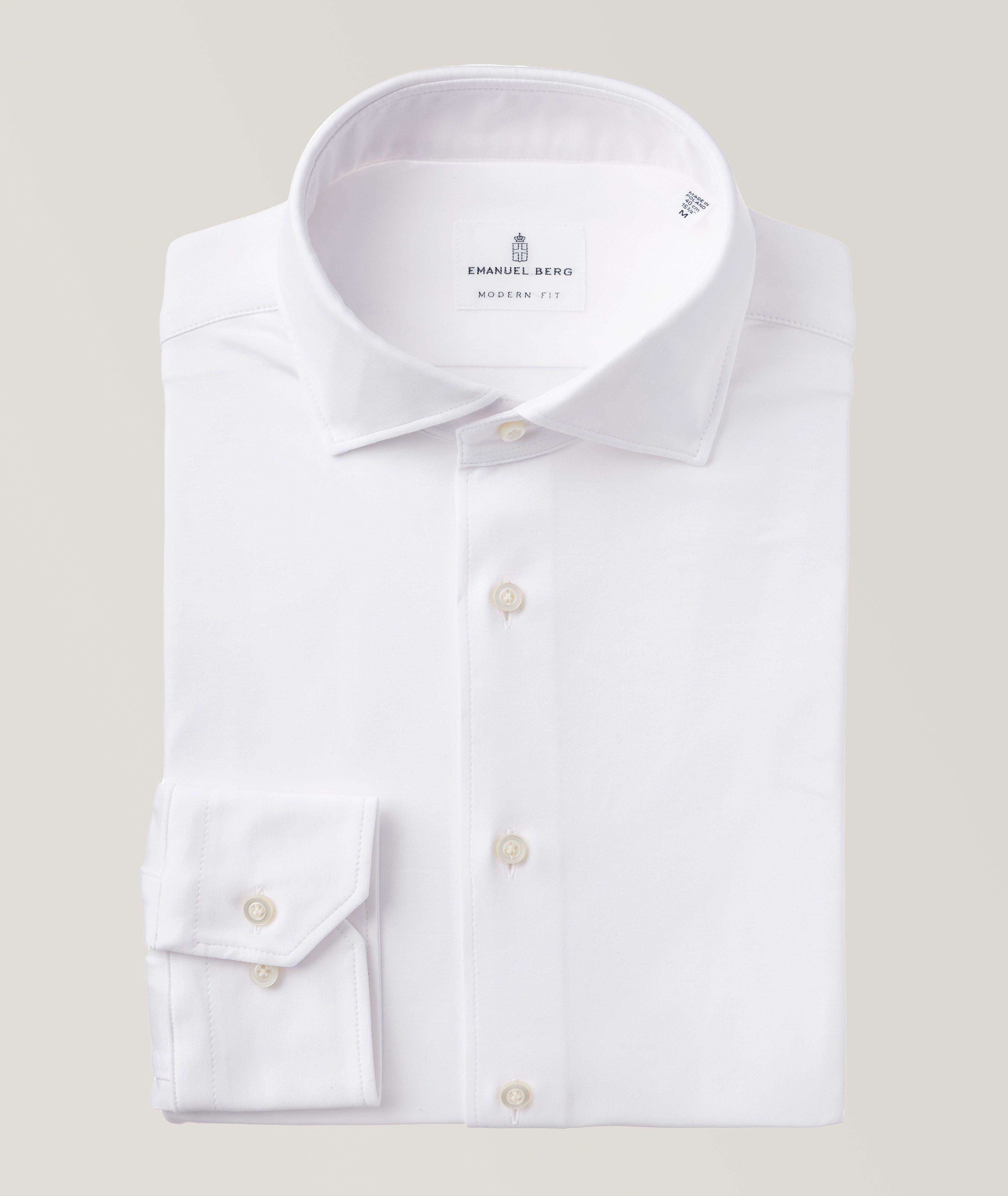 EMANUEL BERG Modern Fit White 4 Flex Shirt