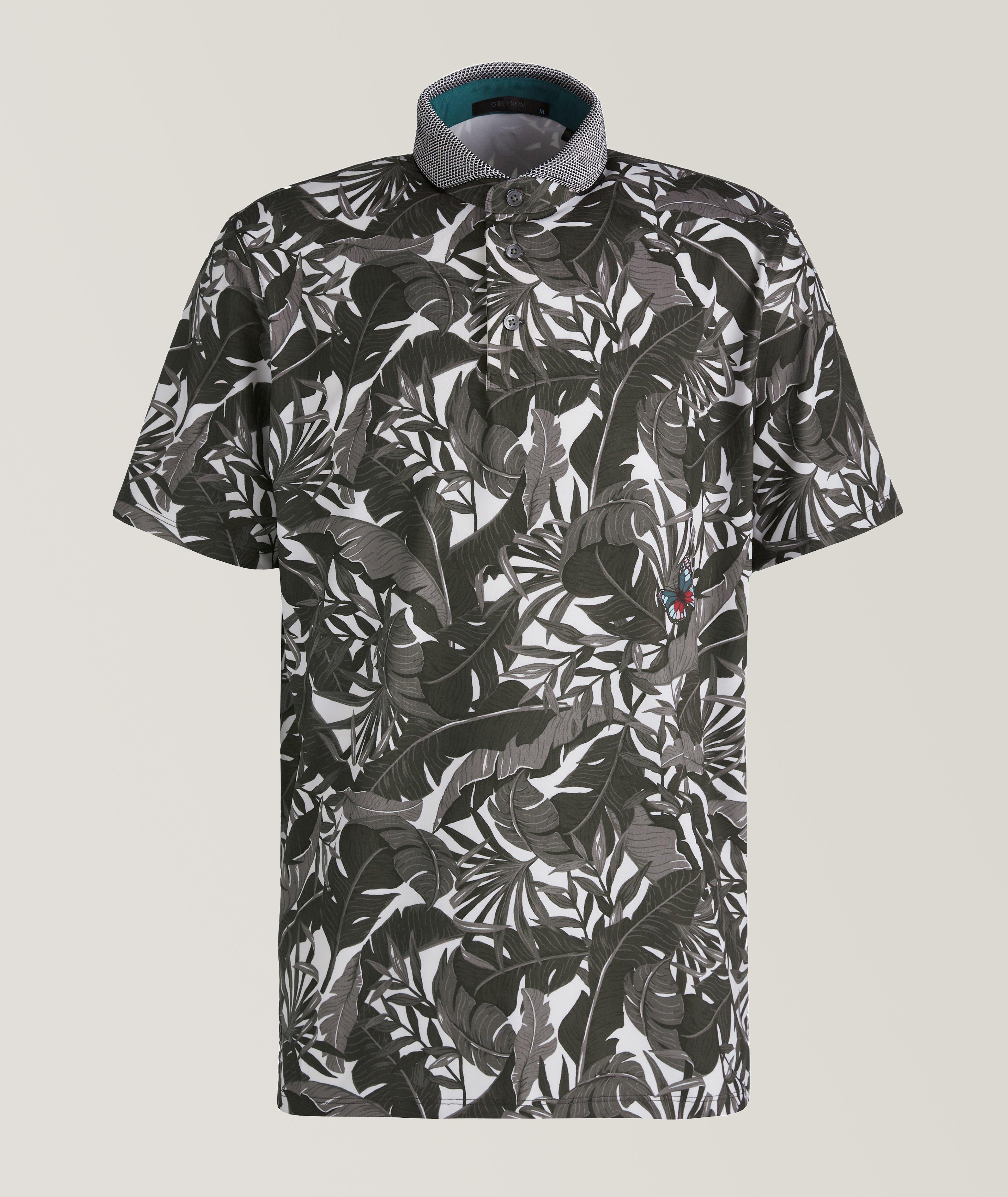 Leaf Print Technical-Stretch Polo image 0