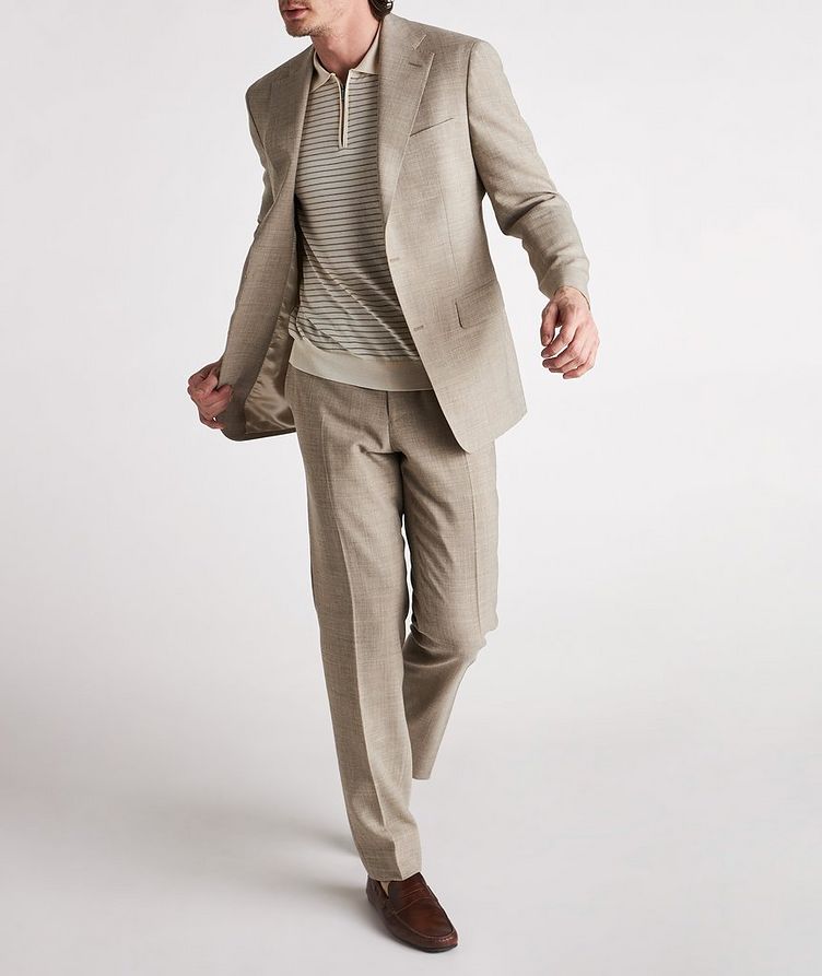 Slim Fit Mélange Silk & Linen Blend Suits image 1