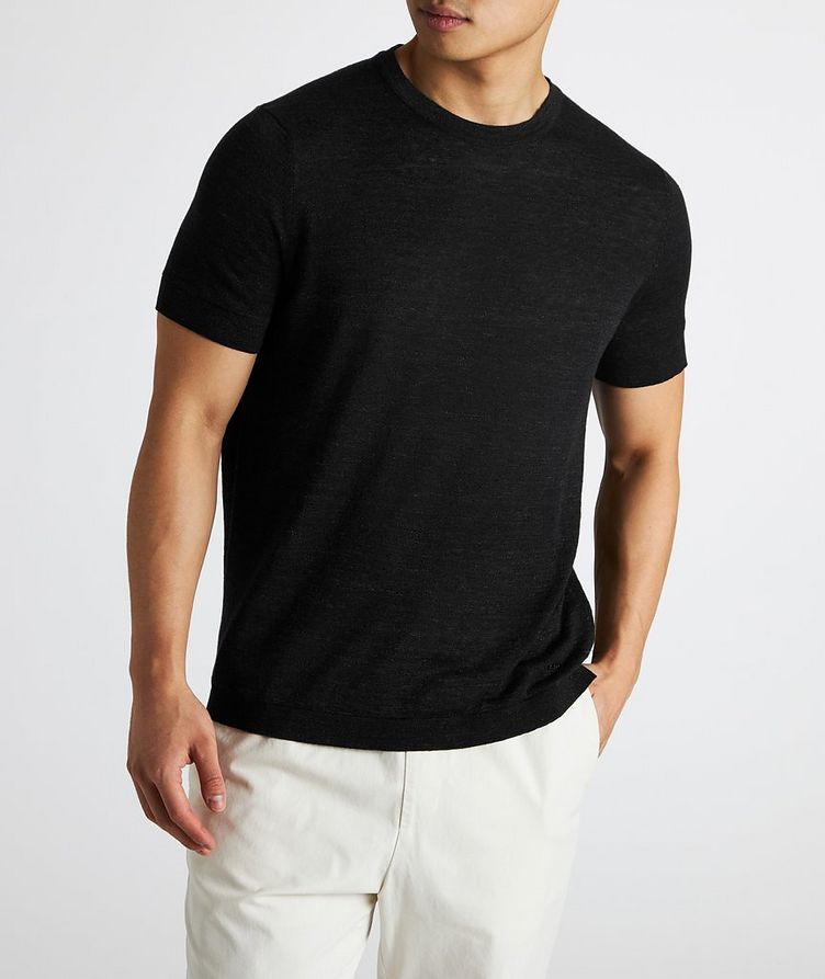 T-shirt en tricot de lin et coton à encolure ronde image 1
