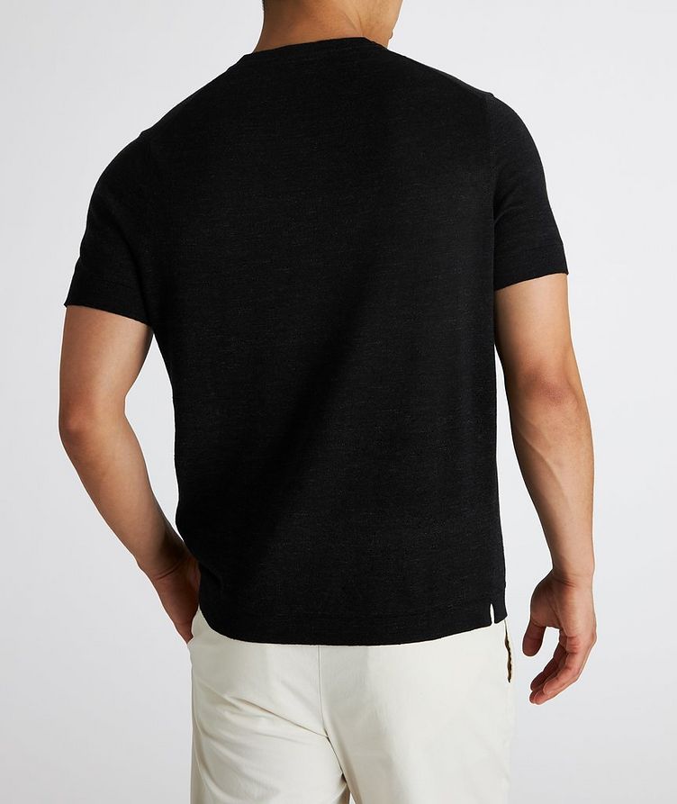 Linen-Cotton Blend Knit Crew Neck T-Shirt image 2