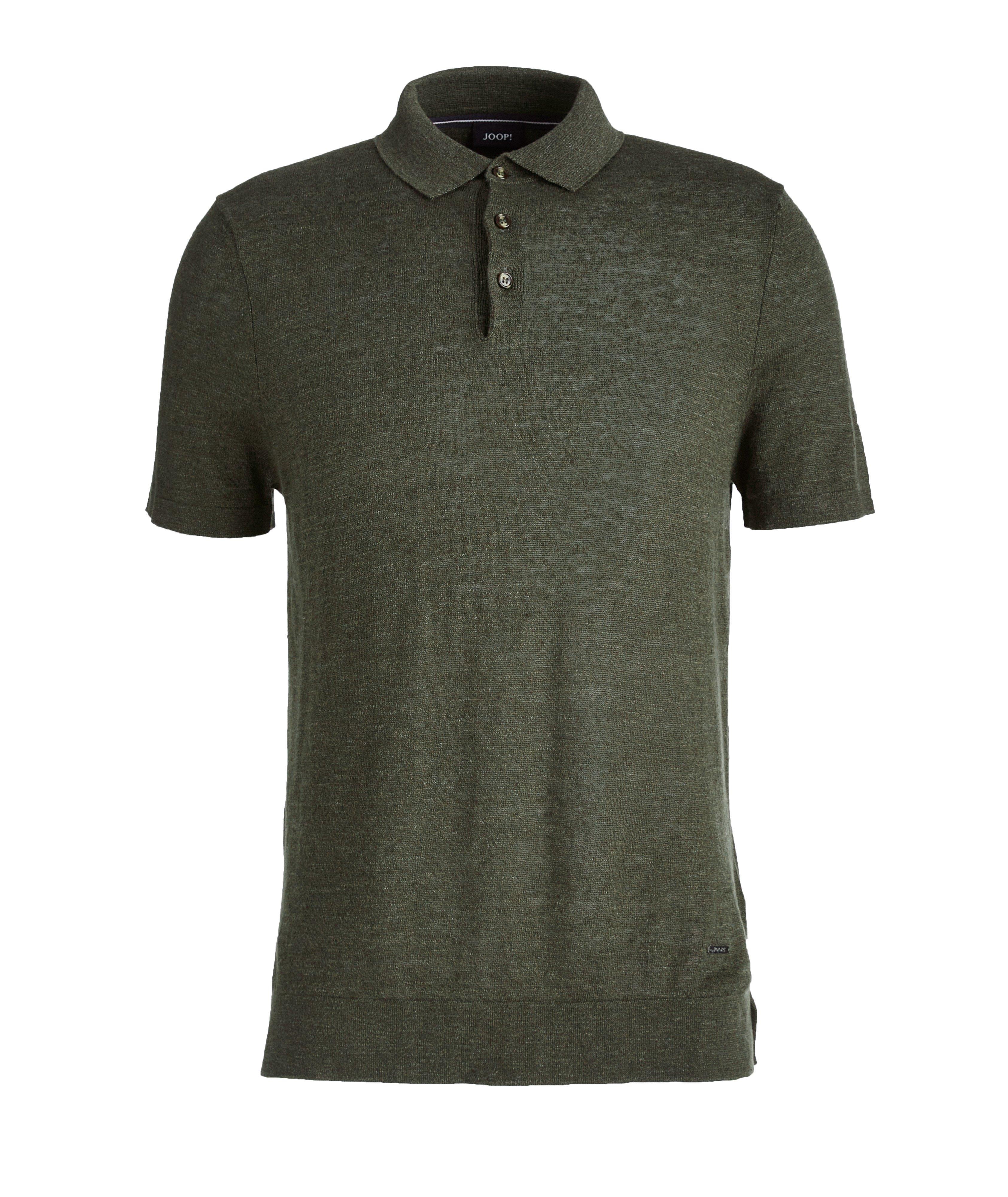 Linen-Cotton Blend Knit Polo image 0