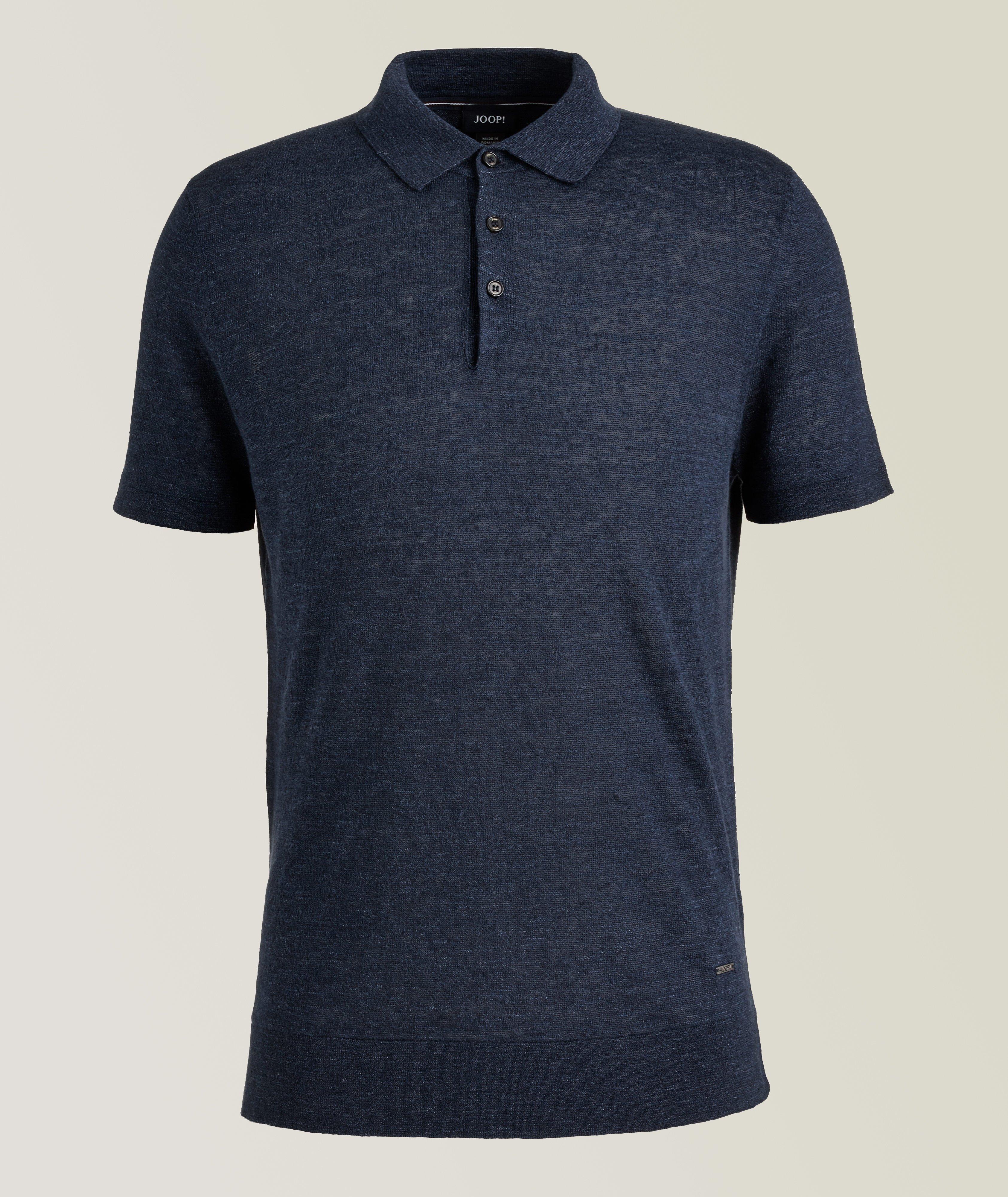 Linen-Cotton Blend Knit Polo image 0